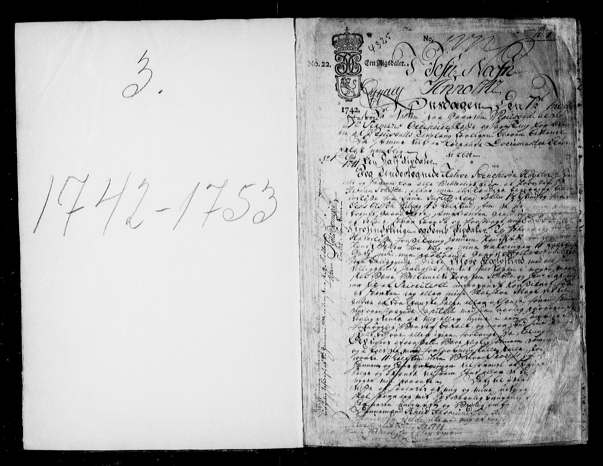 Østre Råbyggelag sorenskriveri, SAK/1221-0016/G/Gb/L0006: Mortgage book no. 3, 1742-1753, p. 1