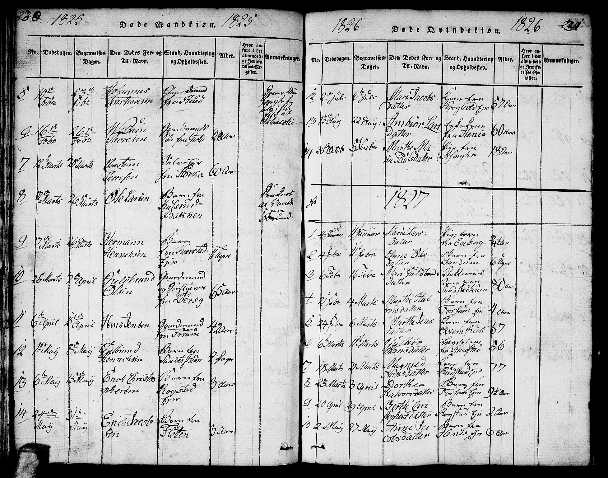 Gjerdrum prestekontor Kirkebøker, SAO/A-10412b/F/Fa/L0004: Parish register (official) no. I 4, 1816-1836, p. 230-231