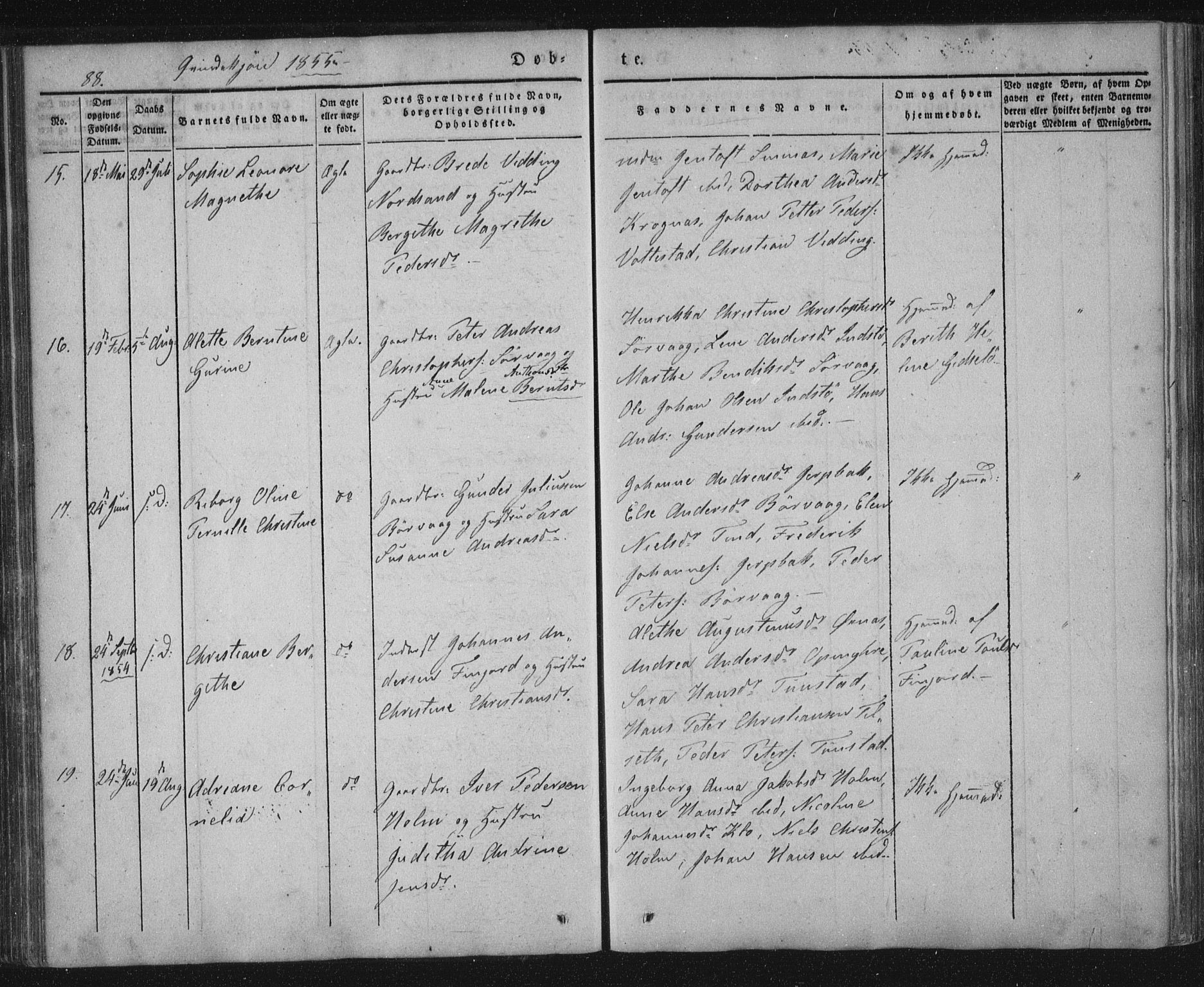 Ministerialprotokoller, klokkerbøker og fødselsregistre - Nordland, AV/SAT-A-1459/893/L1332: Parish register (official) no. 893A05, 1841-1858, p. 88