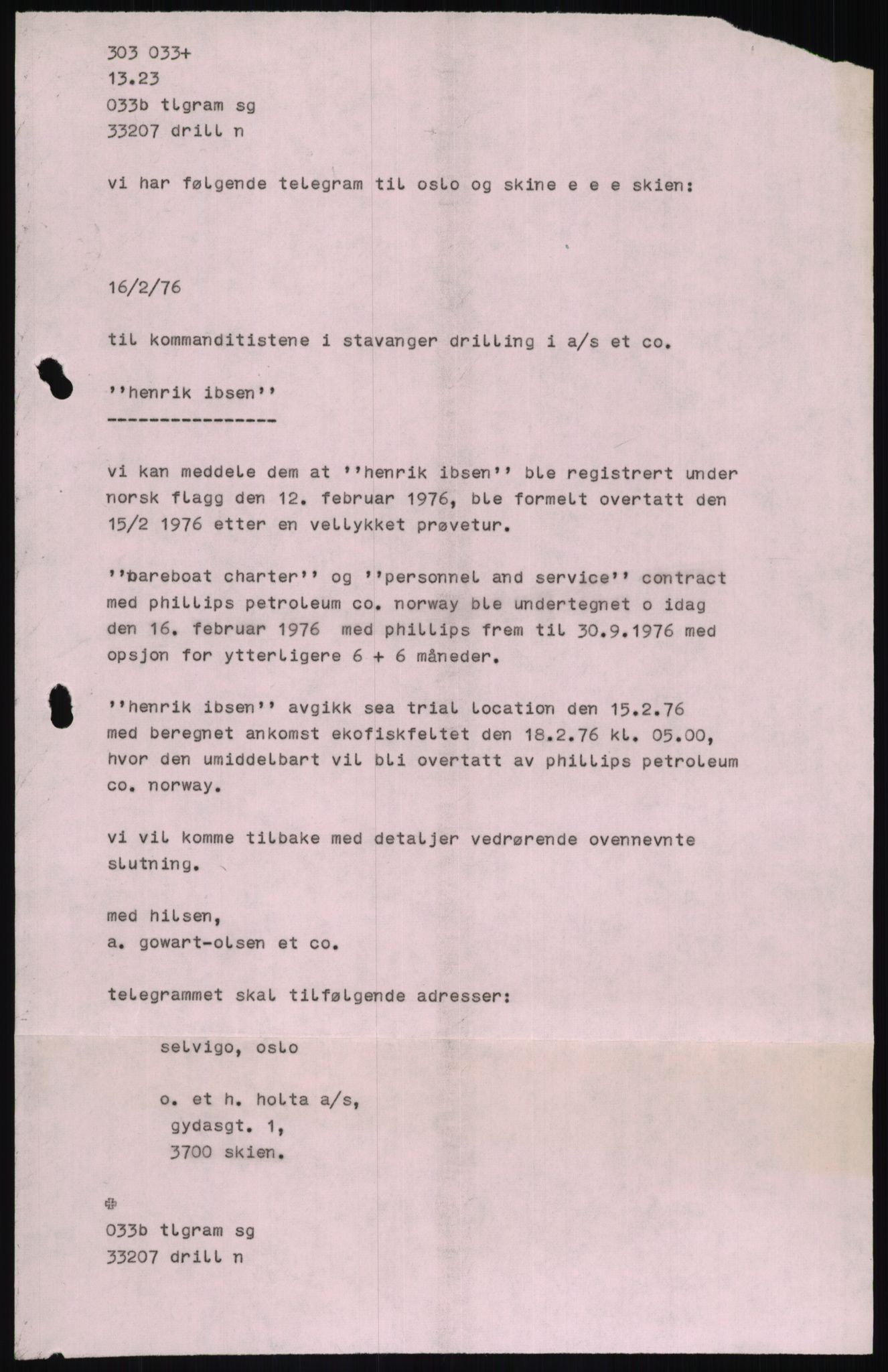 Pa 1503 - Stavanger Drilling AS, AV/SAST-A-101906/D/L0006: Korrespondanse og saksdokumenter, 1974-1984, p. 1261