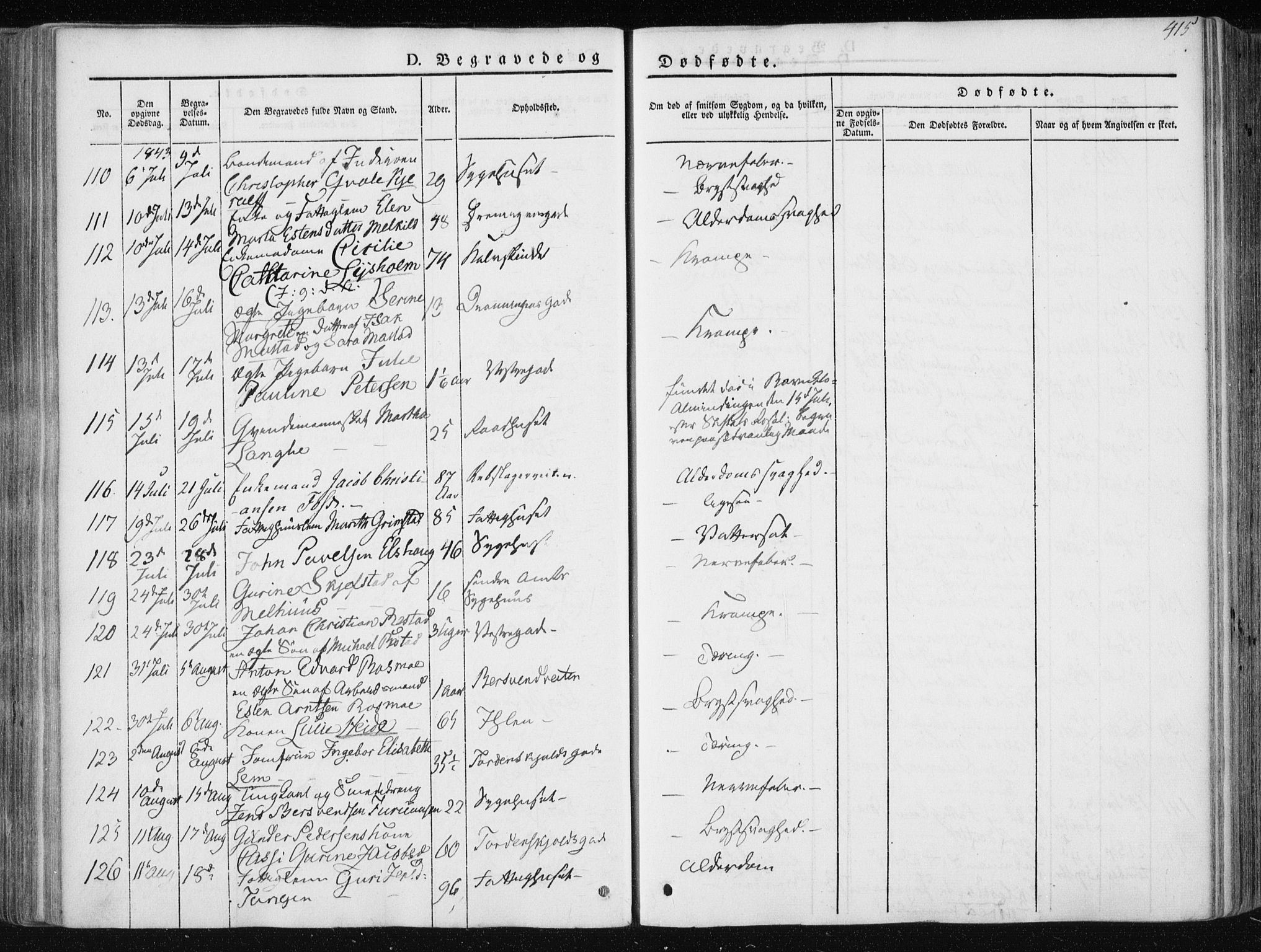 Ministerialprotokoller, klokkerbøker og fødselsregistre - Sør-Trøndelag, AV/SAT-A-1456/601/L0049: Parish register (official) no. 601A17, 1839-1847, p. 415