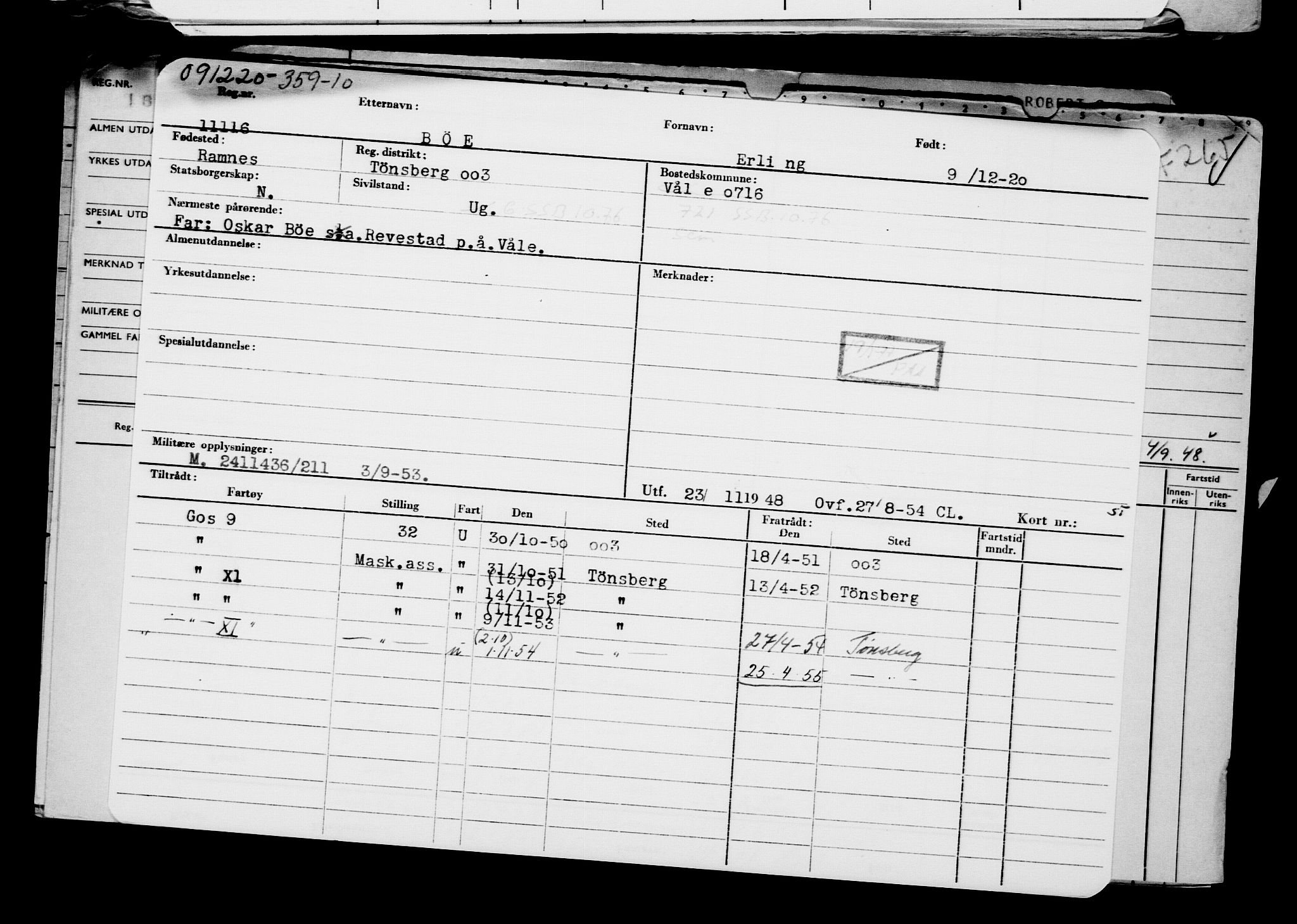 Direktoratet for sjømenn, AV/RA-S-3545/G/Gb/L0188: Hovedkort, 1920, p. 201