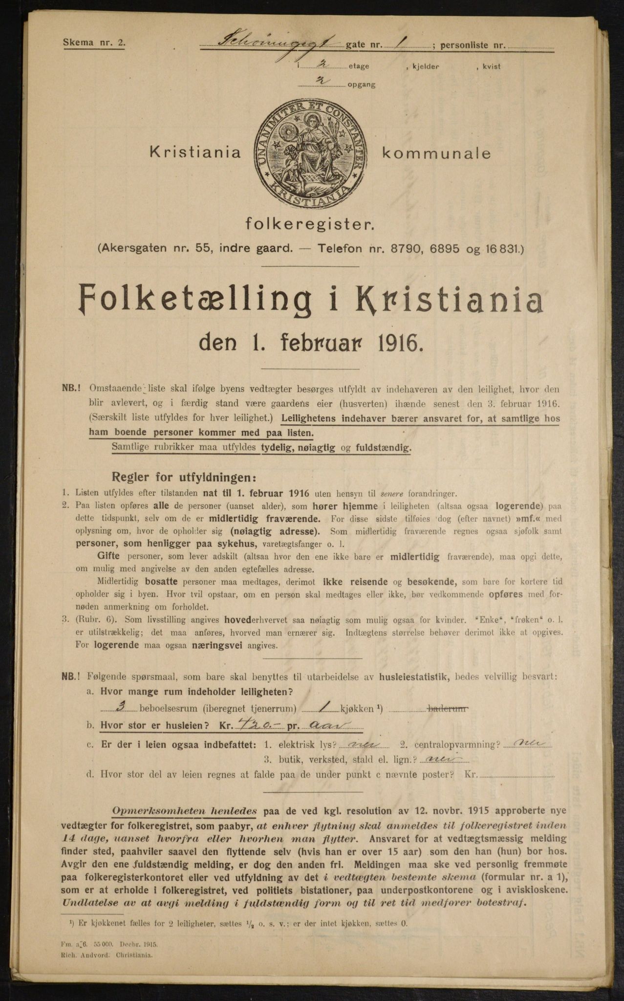 OBA, Municipal Census 1916 for Kristiania, 1916, p. 95603