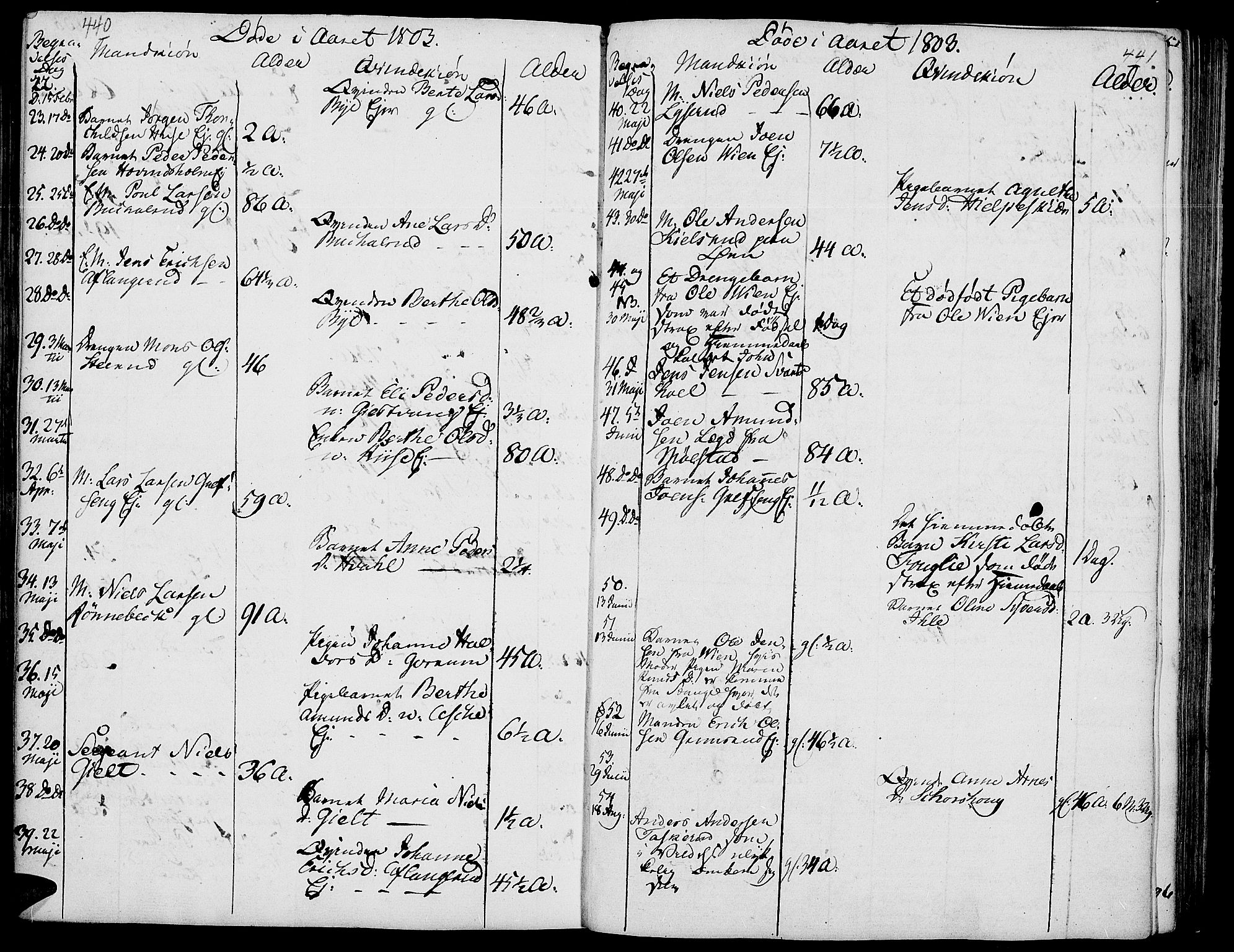 Nes prestekontor, Hedmark, AV/SAH-PREST-020/K/Ka/L0001: Parish register (official) no. 1, 1802-1814, p. 440-441