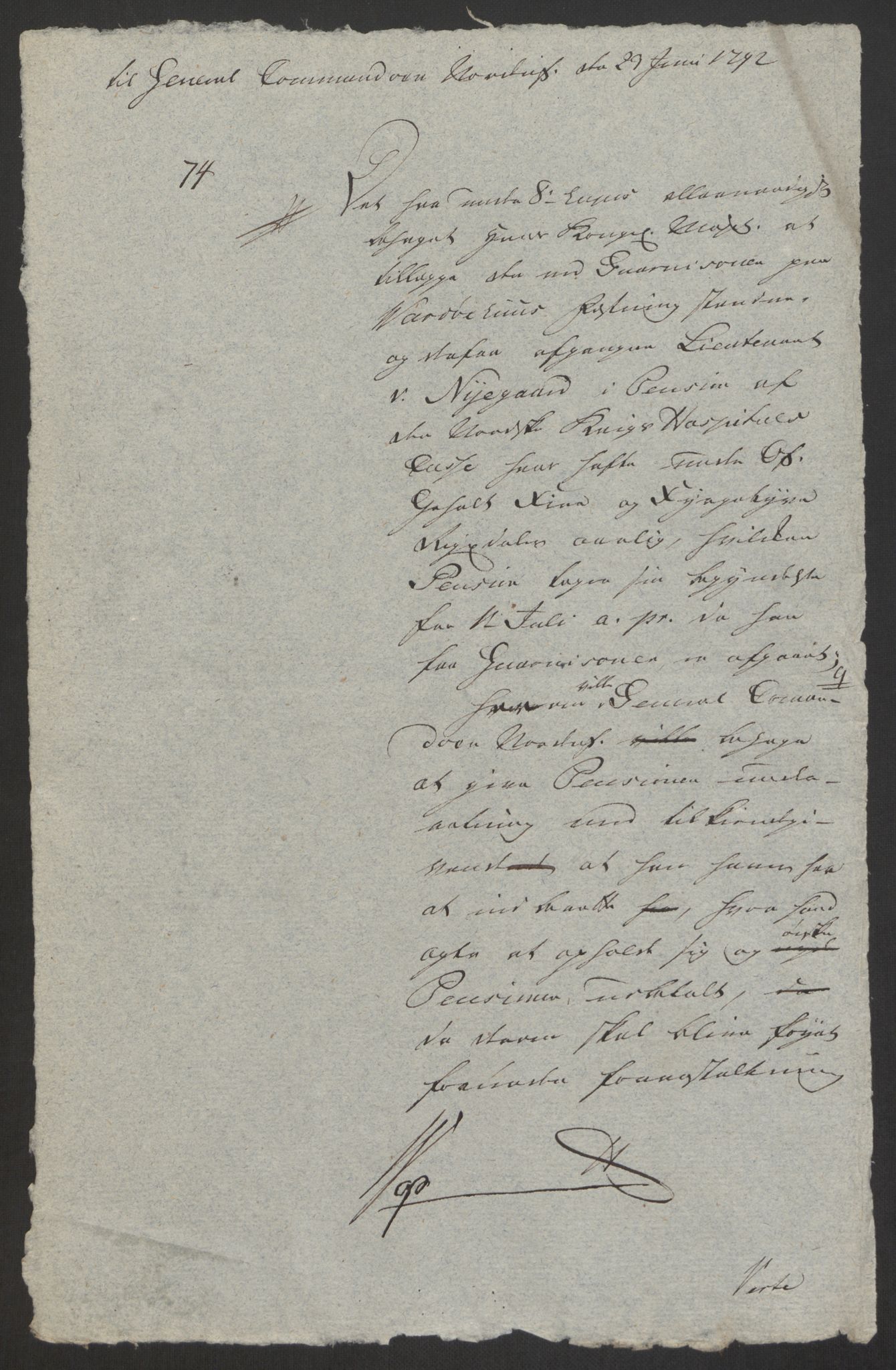 Forsvaret, Den norske kvesthuskasse/krigshospitalkasse, AV/RA-RAFA-1887/F/Fa/L0008: Konsepter, 1790-1793, p. 869