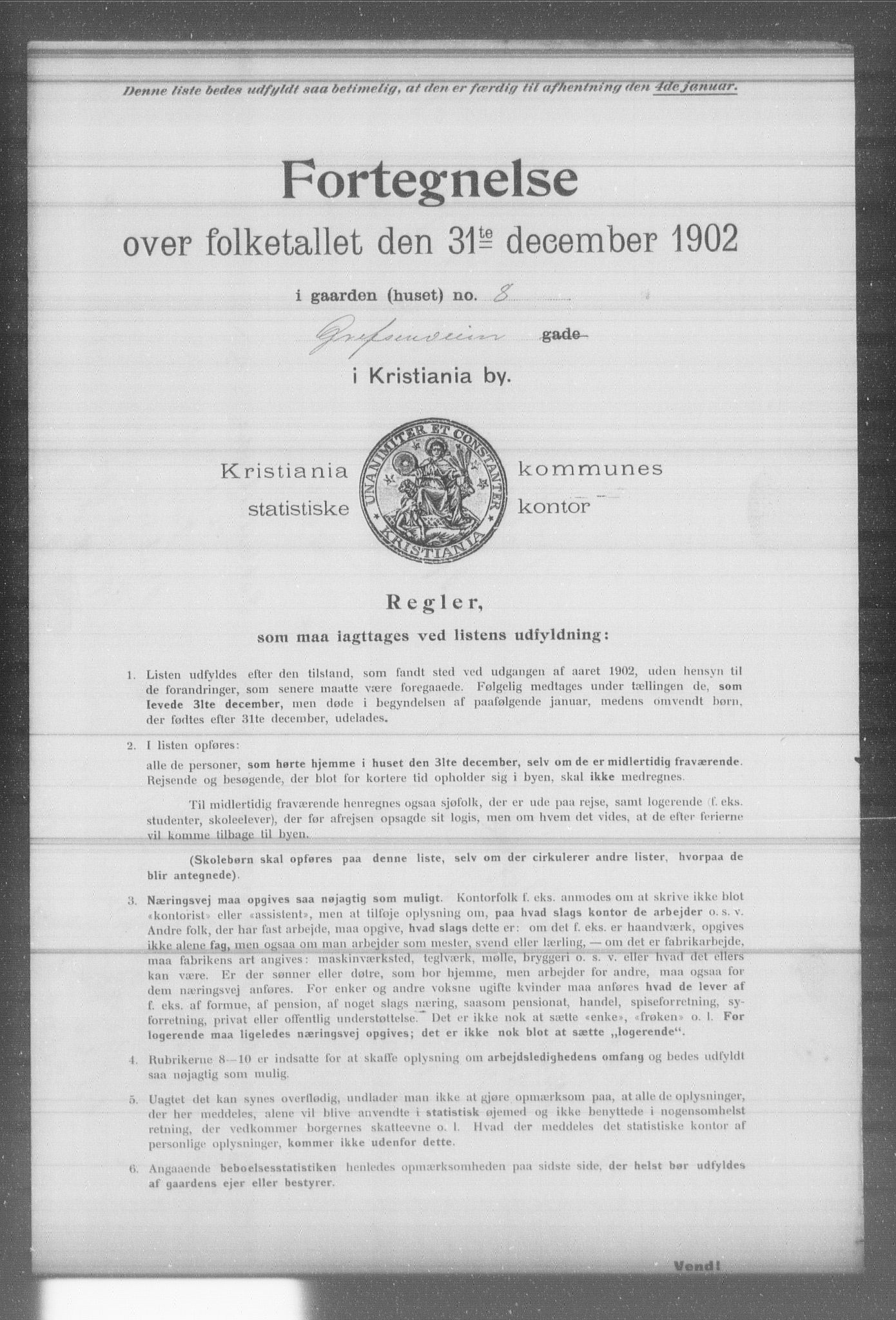 OBA, Municipal Census 1902 for Kristiania, 1902, p. 5700