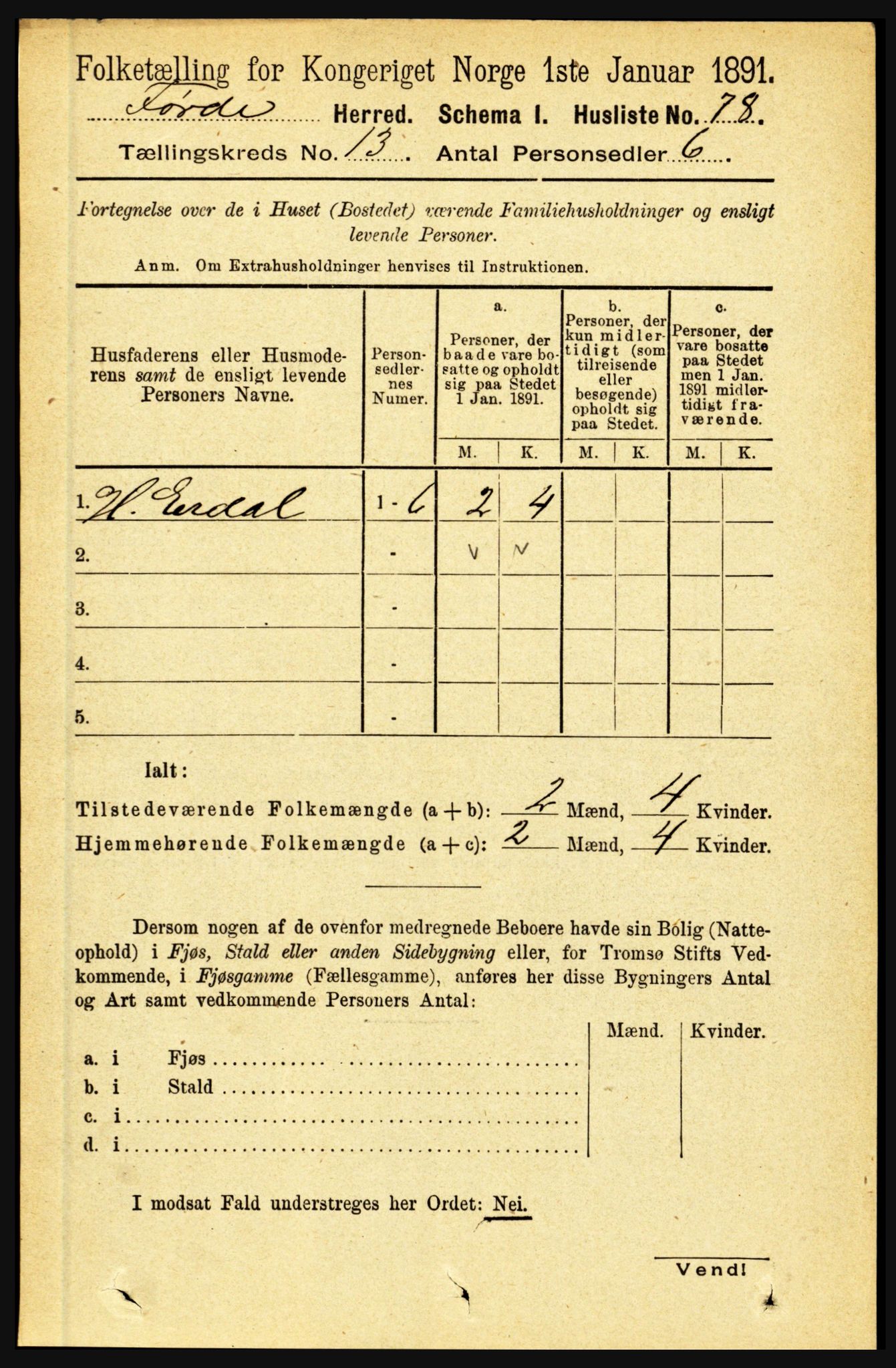 RA, 1891 census for 1432 Førde, 1891, p. 4572