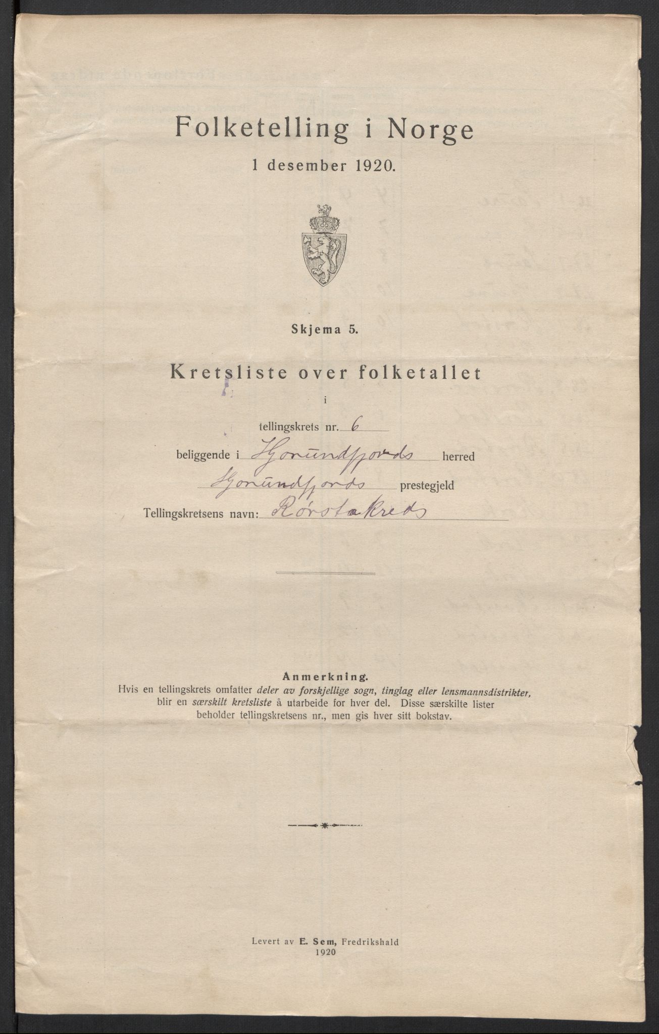 SAT, 1920 census for Hjørundfjord, 1920, p. 22