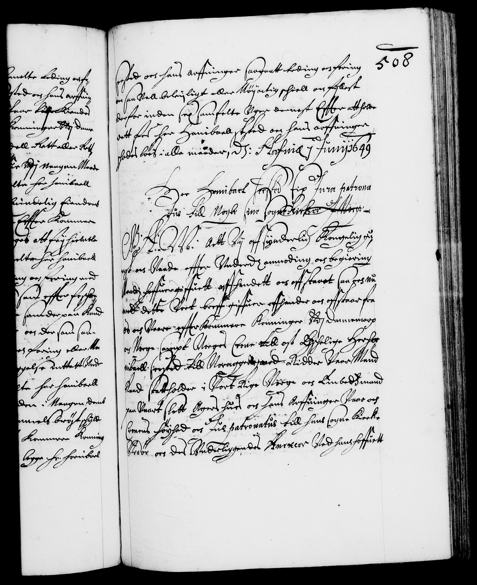Danske Kanselli 1572-1799, RA/EA-3023/F/Fc/Fca/Fcaa/L0007: Norske registre (mikrofilm), 1648-1650, p. 508a