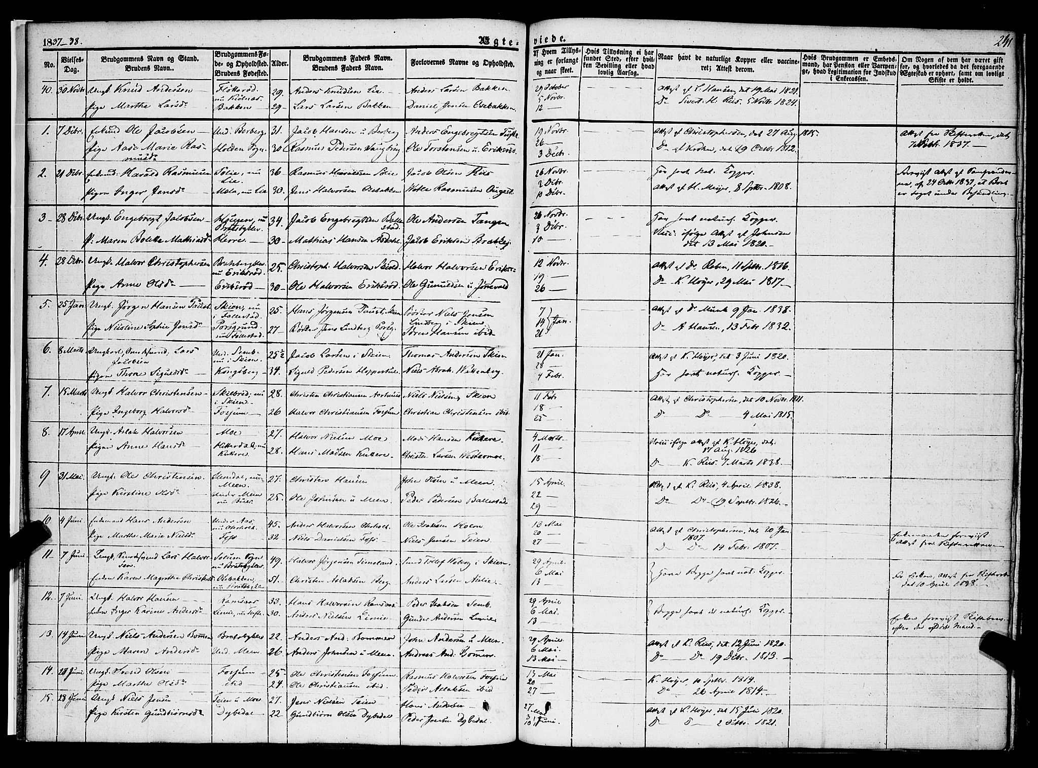 Gjerpen kirkebøker, SAKO/A-265/F/Fa/L0007b: Parish register (official) no. I 7B, 1834-1857, p. 241