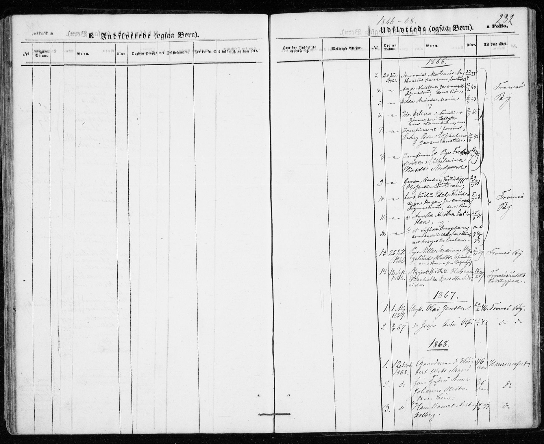 Karlsøy sokneprestembete, SATØ/S-1299/H/Ha/Haa/L0004kirke: Parish register (official) no. 4, 1861-1871, p. 232