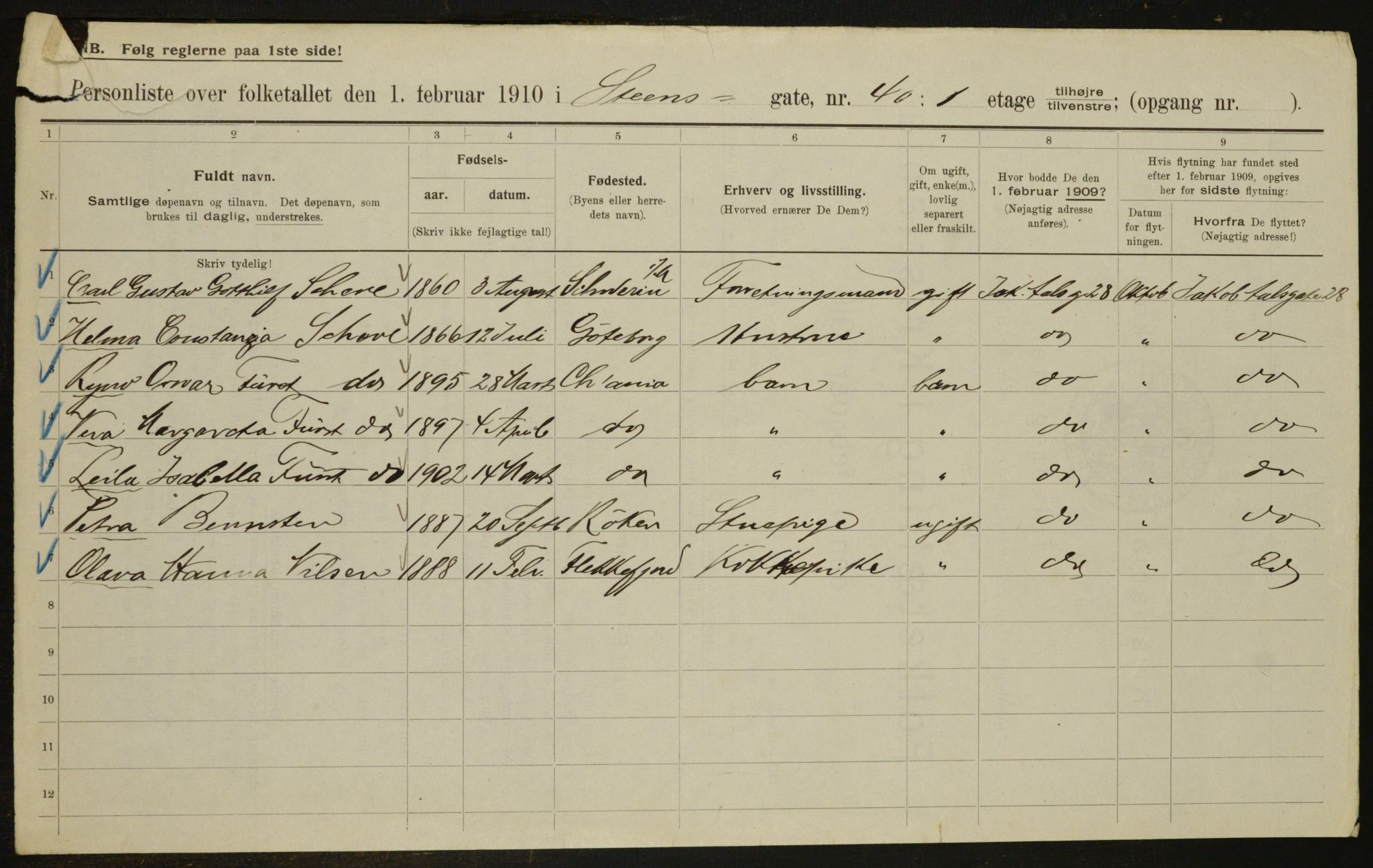 OBA, Municipal Census 1910 for Kristiania, 1910, p. 97190