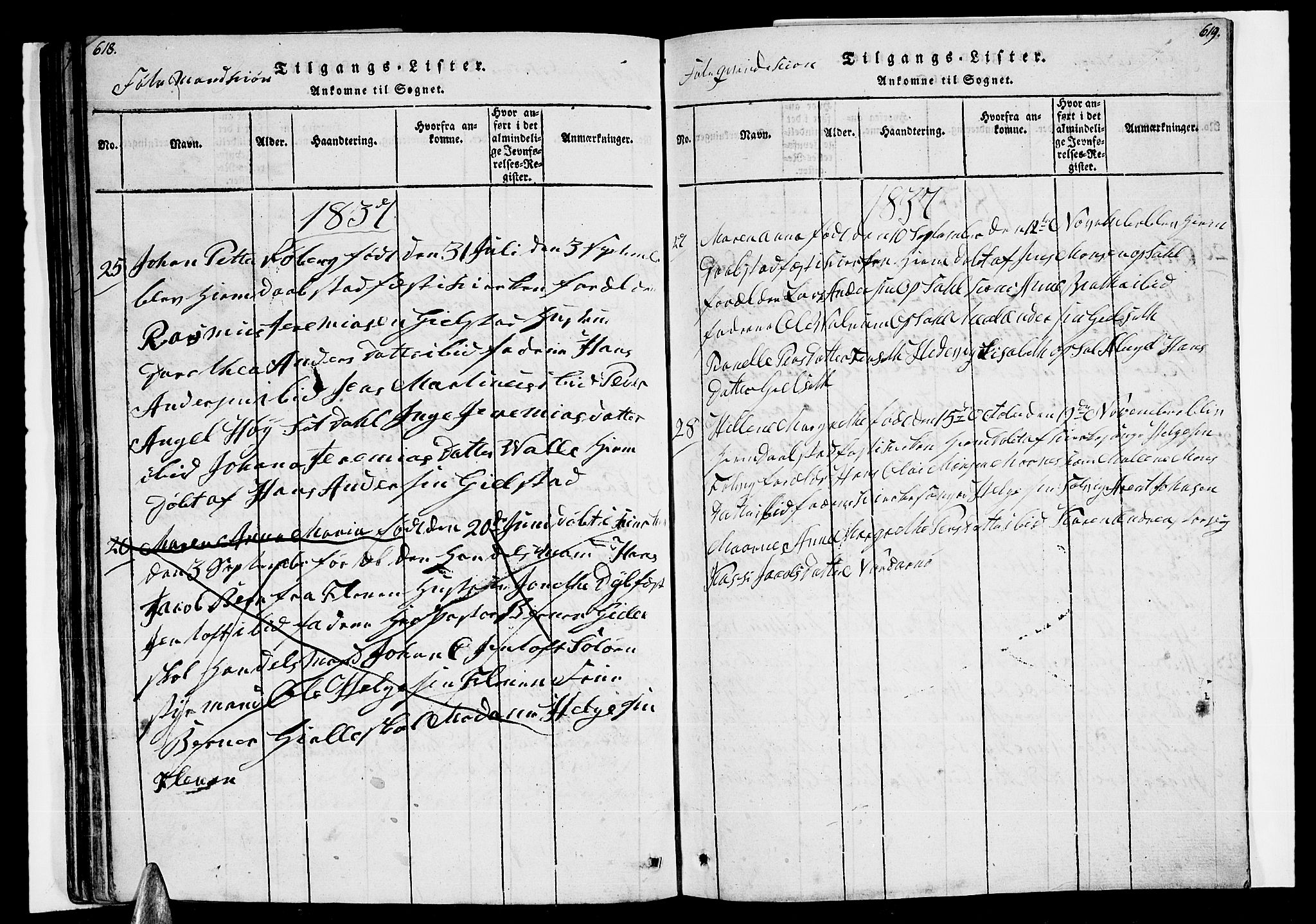 Ministerialprotokoller, klokkerbøker og fødselsregistre - Nordland, AV/SAT-A-1459/805/L0105: Parish register (copy) no. 805C01, 1820-1839, p. 618-619