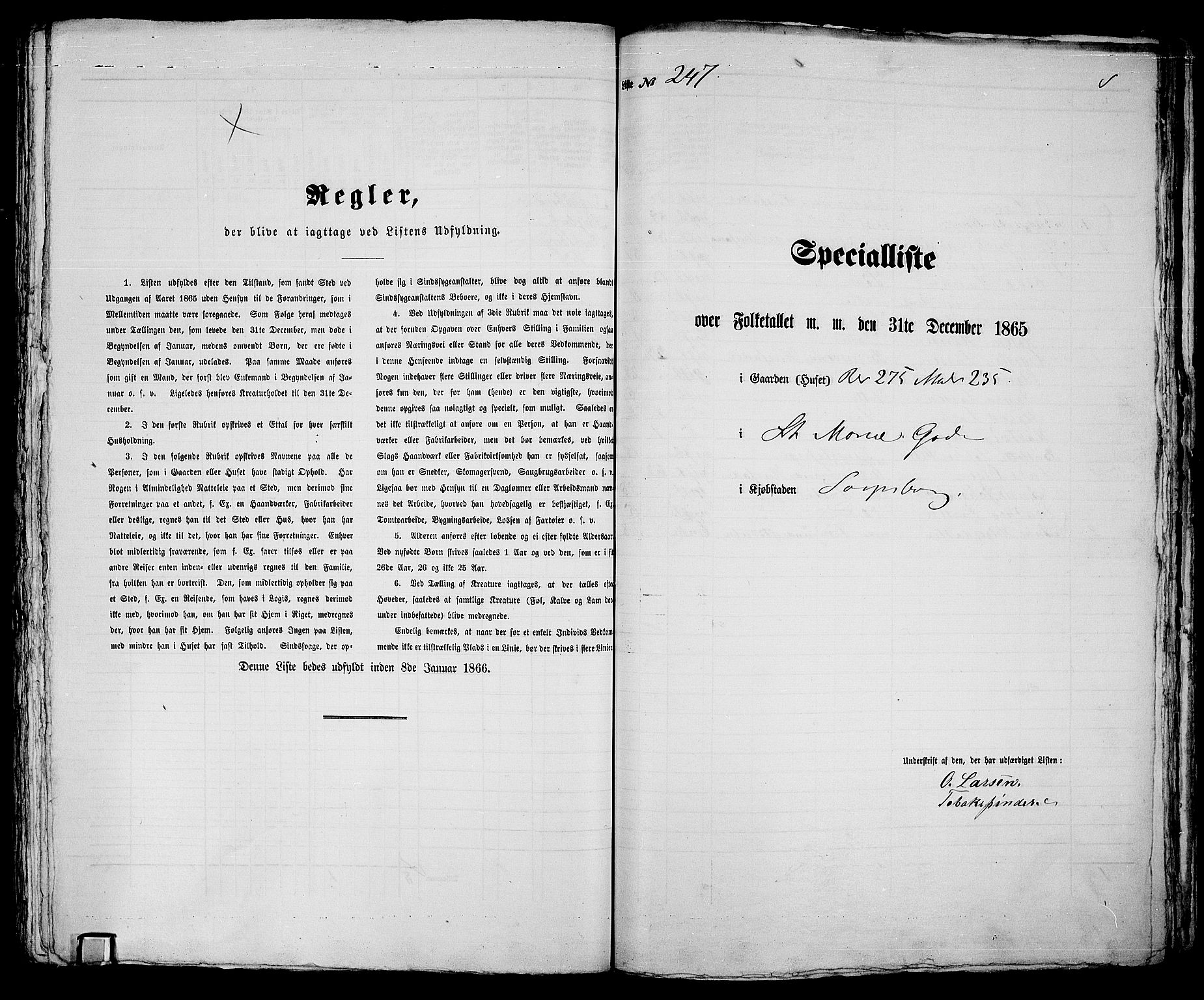 RA, 1865 census for Sarpsborg, 1865, p. 501