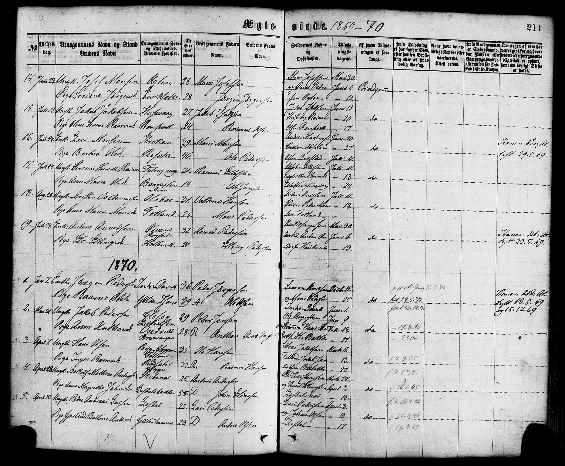 Davik sokneprestembete, AV/SAB-A-79701/H/Haa/Haaa/L0006: Parish register (official) no. A 6, 1867-1881, p. 211