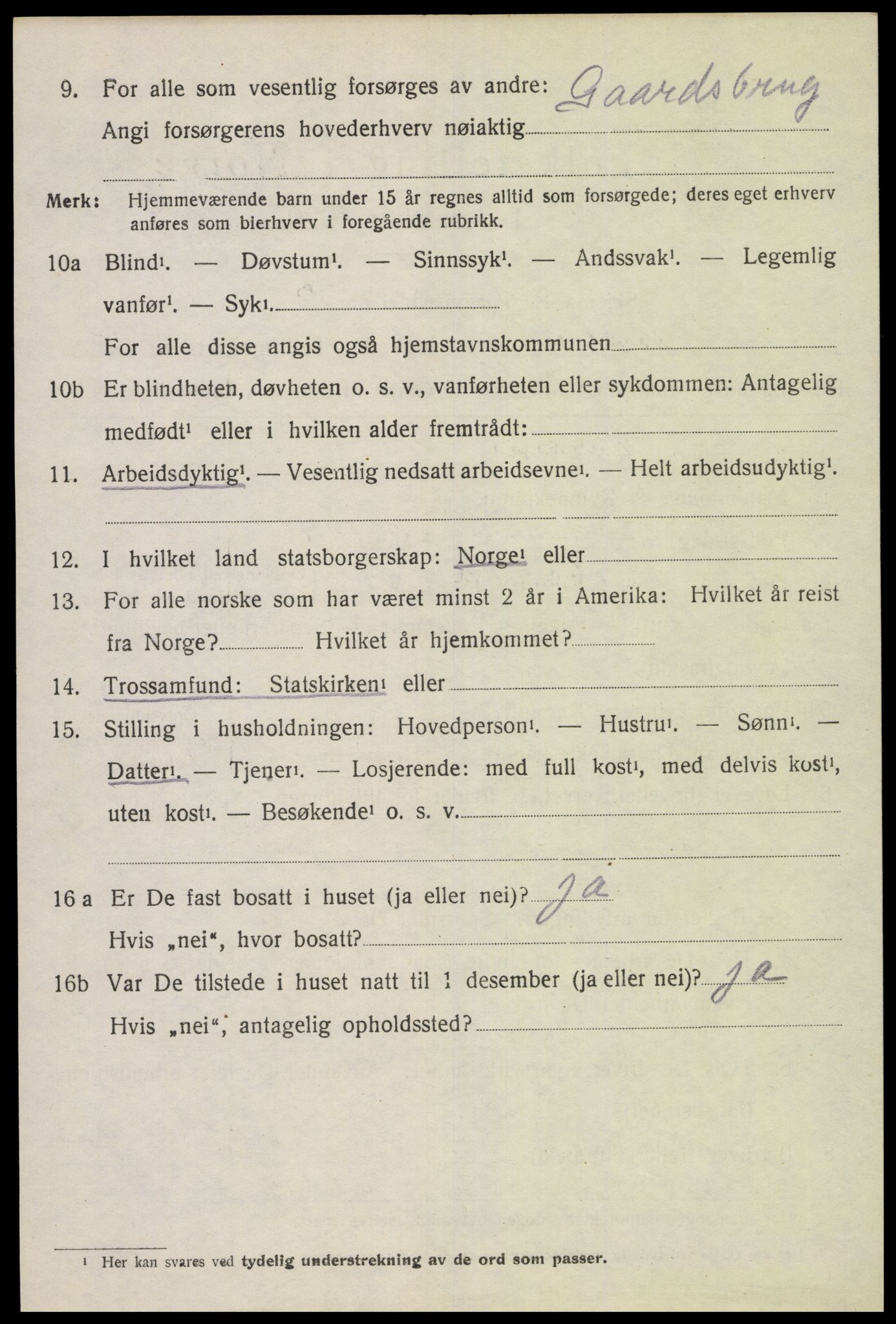 SAK, 1920 census for Holum, 1920, p. 2120