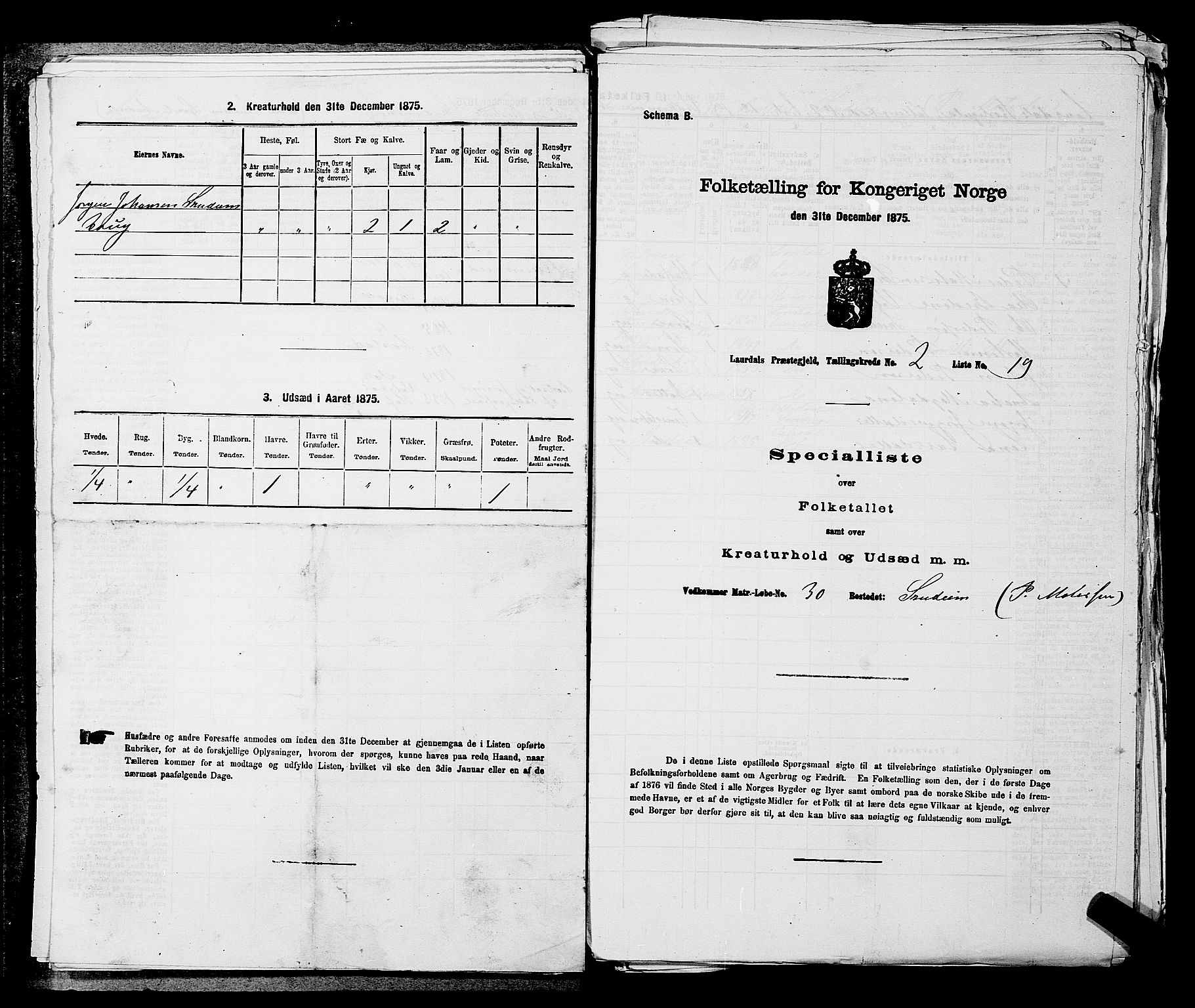 SAKO, 1875 census for 0728P Lardal, 1875, p. 233