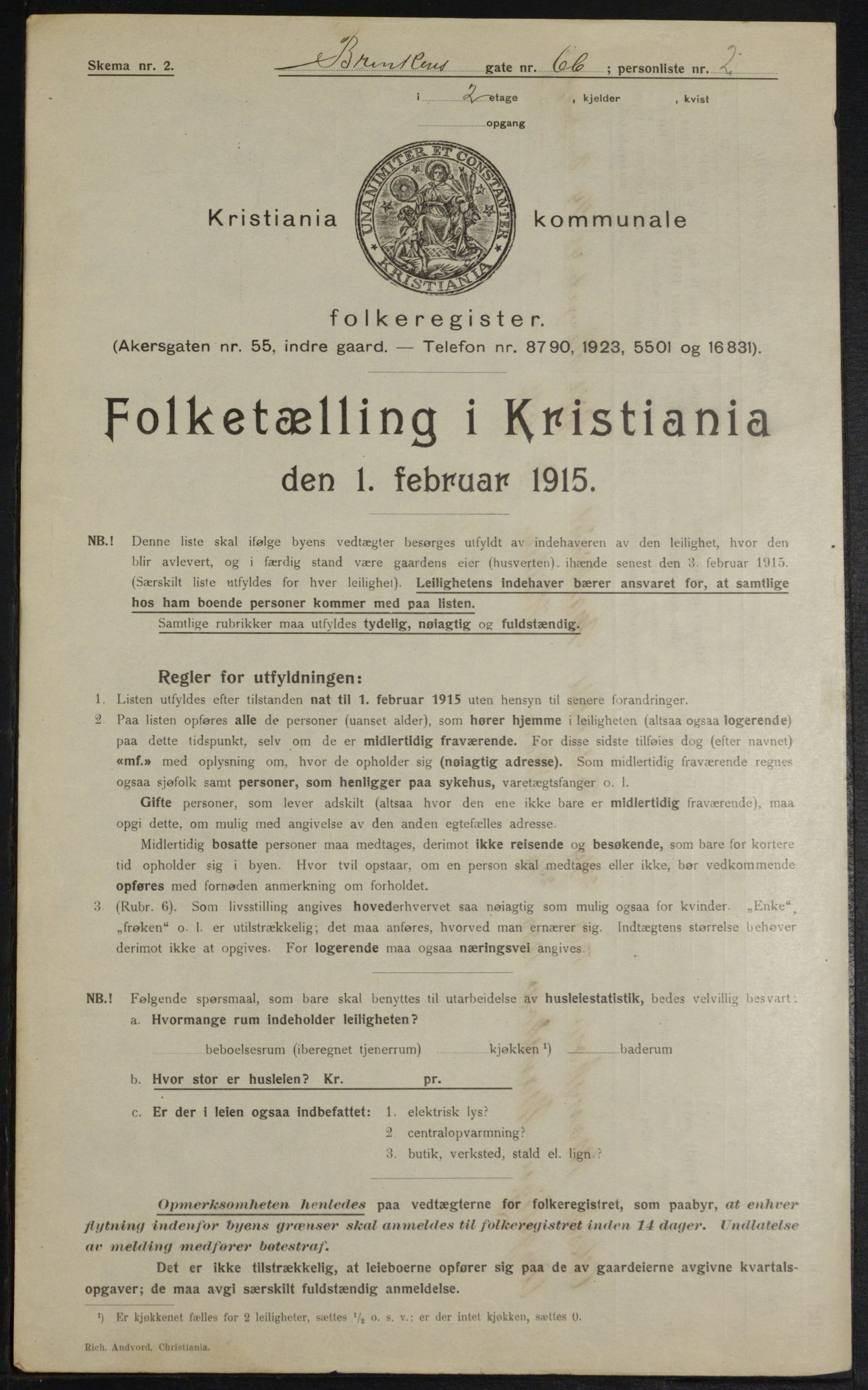 OBA, Municipal Census 1915 for Kristiania, 1915, p. 9072