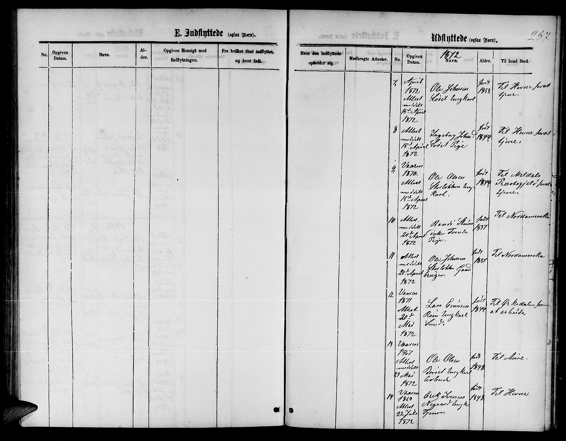 Ministerialprotokoller, klokkerbøker og fødselsregistre - Møre og Romsdal, AV/SAT-A-1454/598/L1076: Parish register (copy) no. 598C01, 1867-1878, p. 257