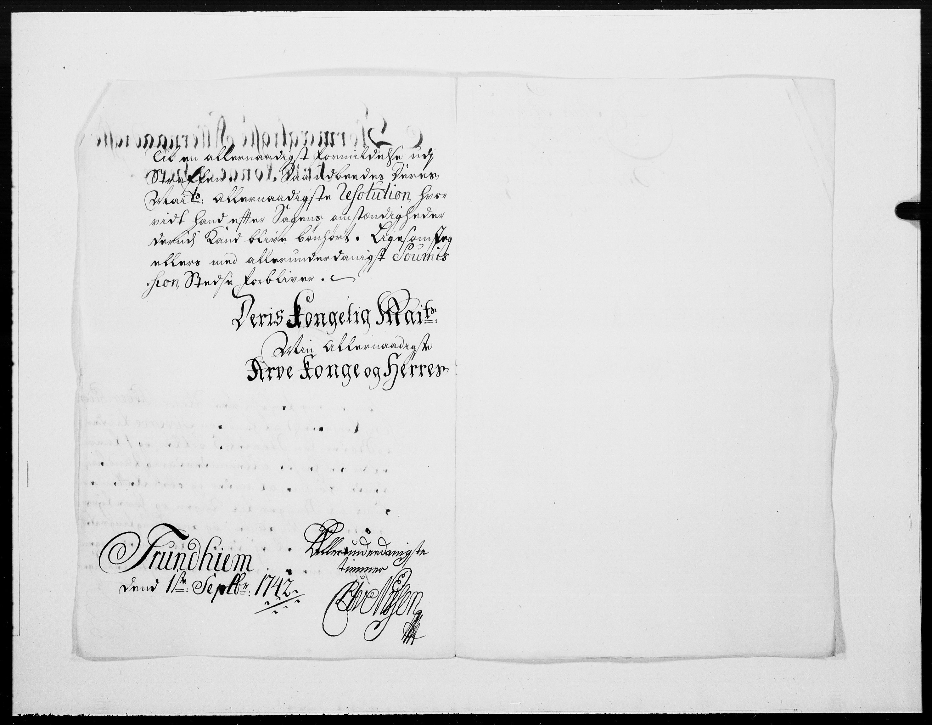 Danske Kanselli 1572-1799, AV/RA-EA-3023/F/Fc/Fcc/Fcca/L0136: Norske innlegg 1572-1799, 1742, p. 316