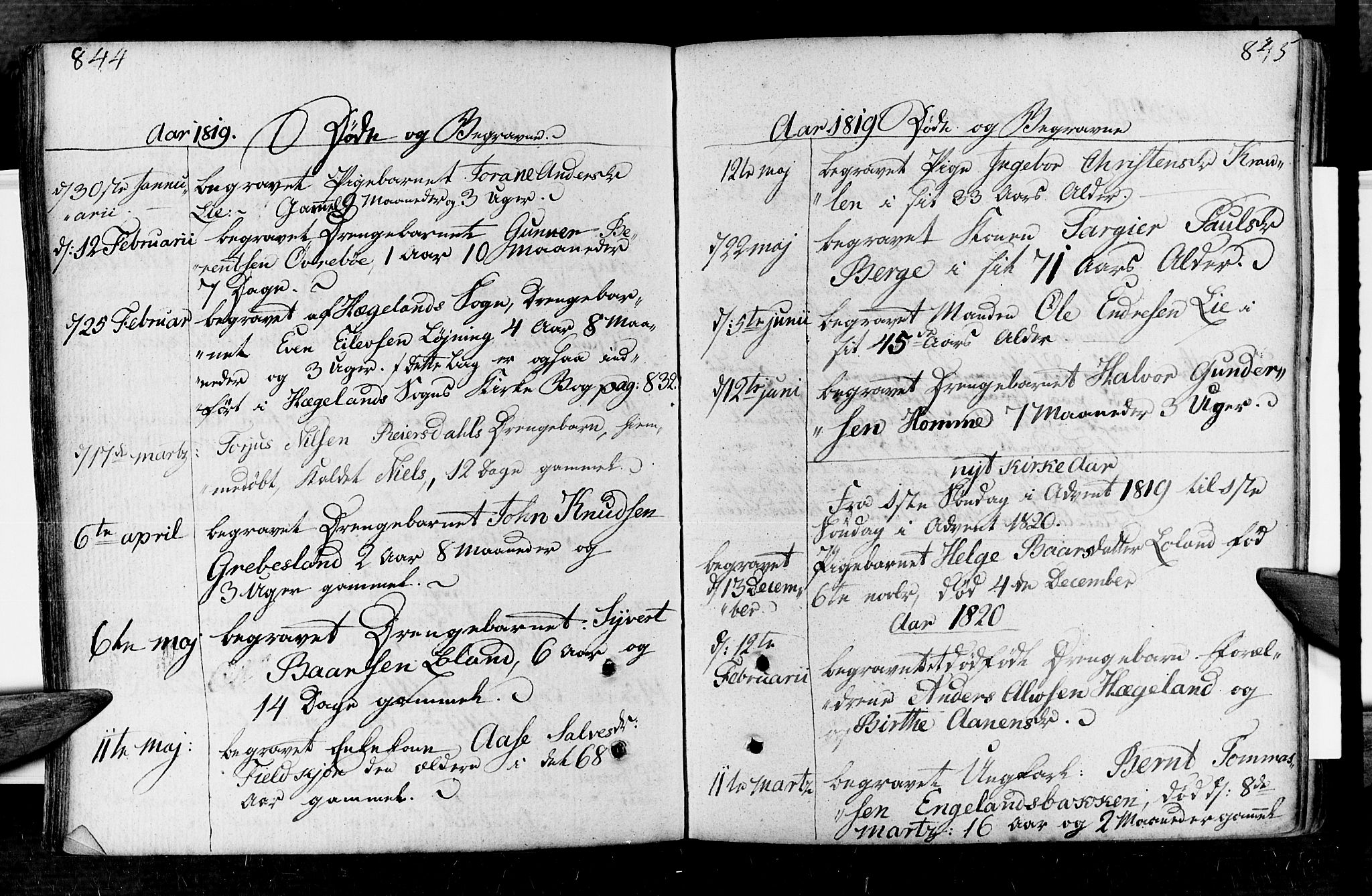 Vennesla sokneprestkontor, AV/SAK-1111-0045/Fa/Fac/L0002: Parish register (official) no. A 2, 1785-1834, p. 844-845