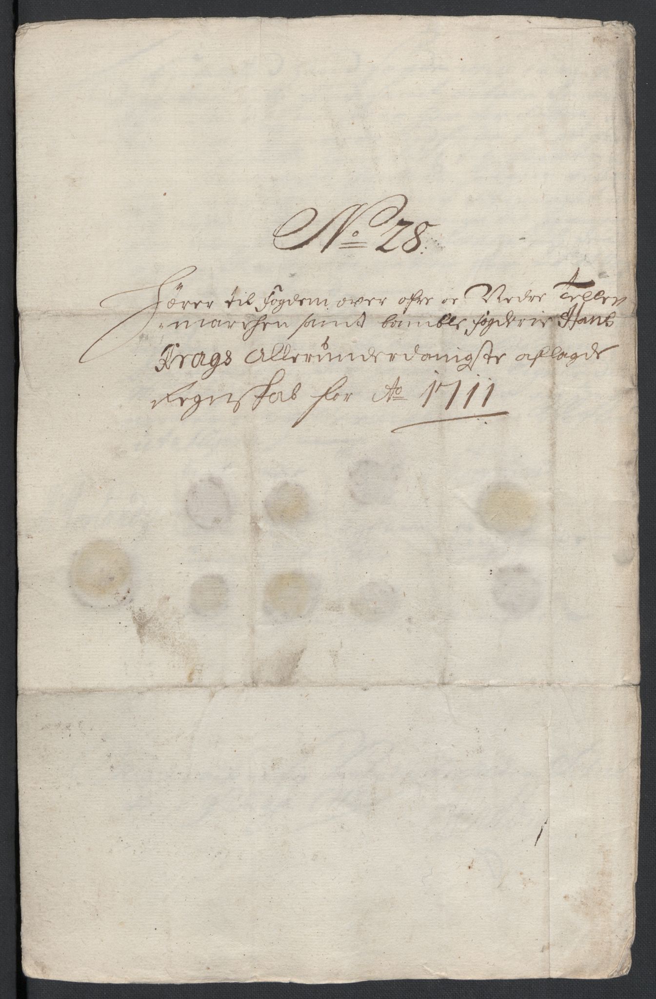 Rentekammeret inntil 1814, Reviderte regnskaper, Fogderegnskap, AV/RA-EA-4092/R36/L2120: Fogderegnskap Øvre og Nedre Telemark og Bamble, 1711, p. 291