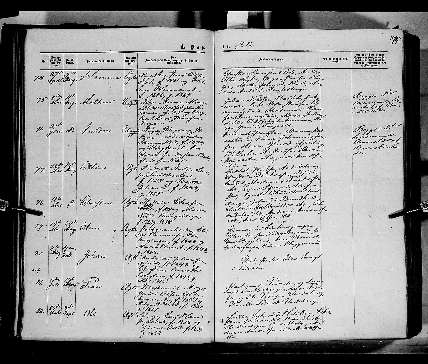 Løten prestekontor, AV/SAH-PREST-022/K/Ka/L0008: Parish register (official) no. 8, 1860-1877, p. 175