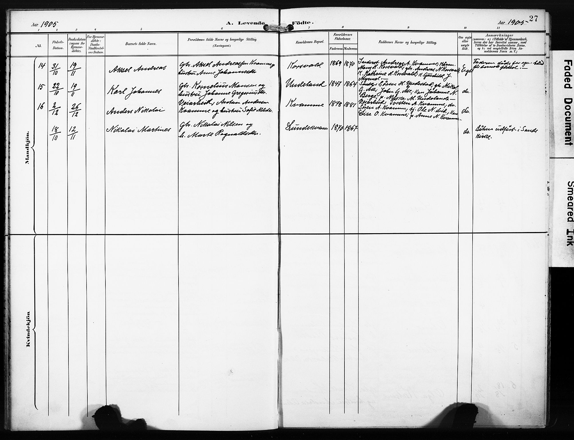 Gaular sokneprestembete, AV/SAB-A-80001/H/Haa: Parish register (official) no. C 2, 1898-1910, p. 27