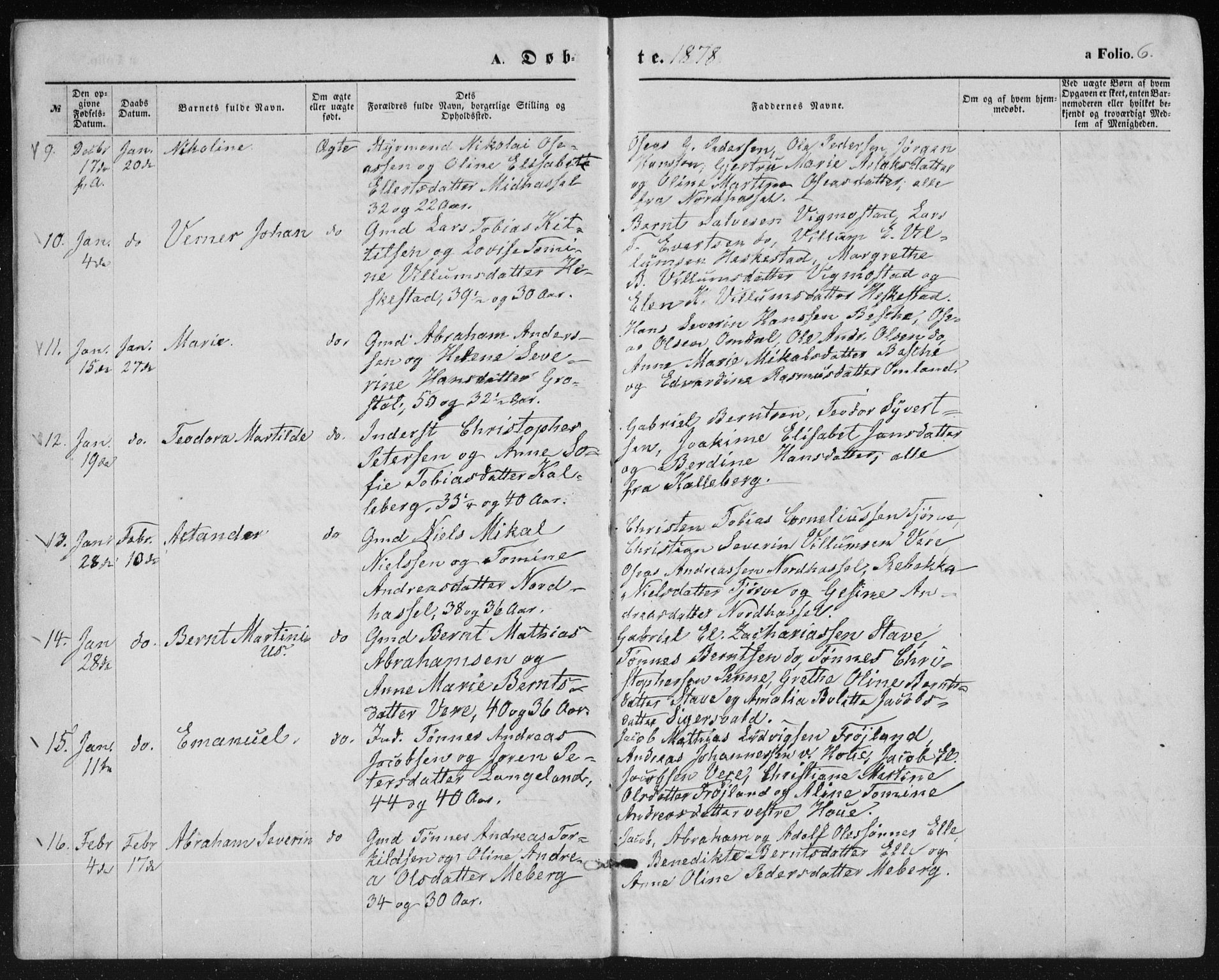 Lista sokneprestkontor, AV/SAK-1111-0027/F/Fb/L0004: Parish register (copy) no. B 4, 1877-1891, p. 6