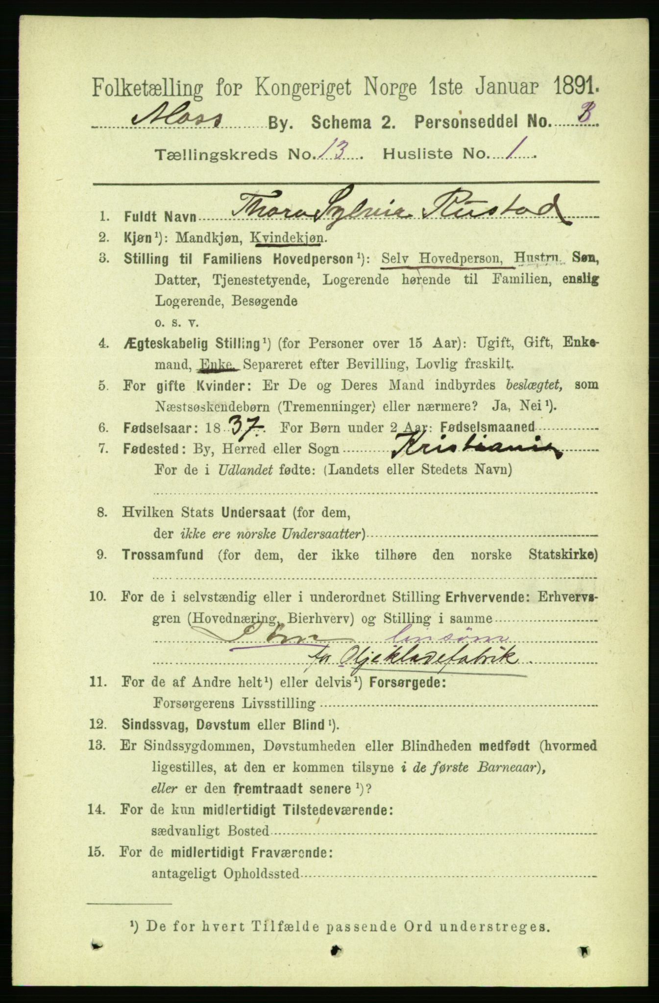 RA, 1891 census for 0104 Moss, 1891, p. 6526