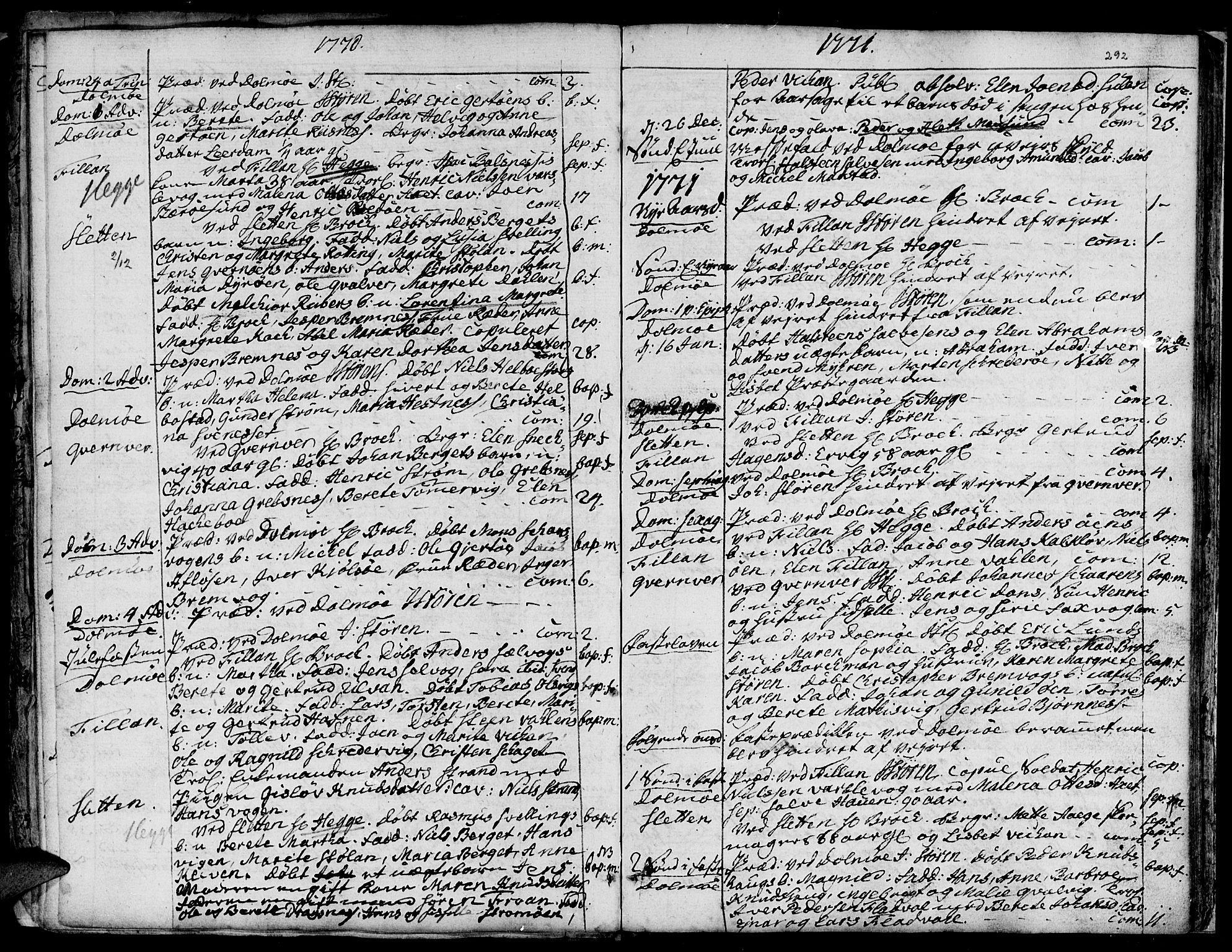 Ministerialprotokoller, klokkerbøker og fødselsregistre - Sør-Trøndelag, SAT/A-1456/634/L0525: Parish register (official) no. 634A01, 1736-1775, p. 292