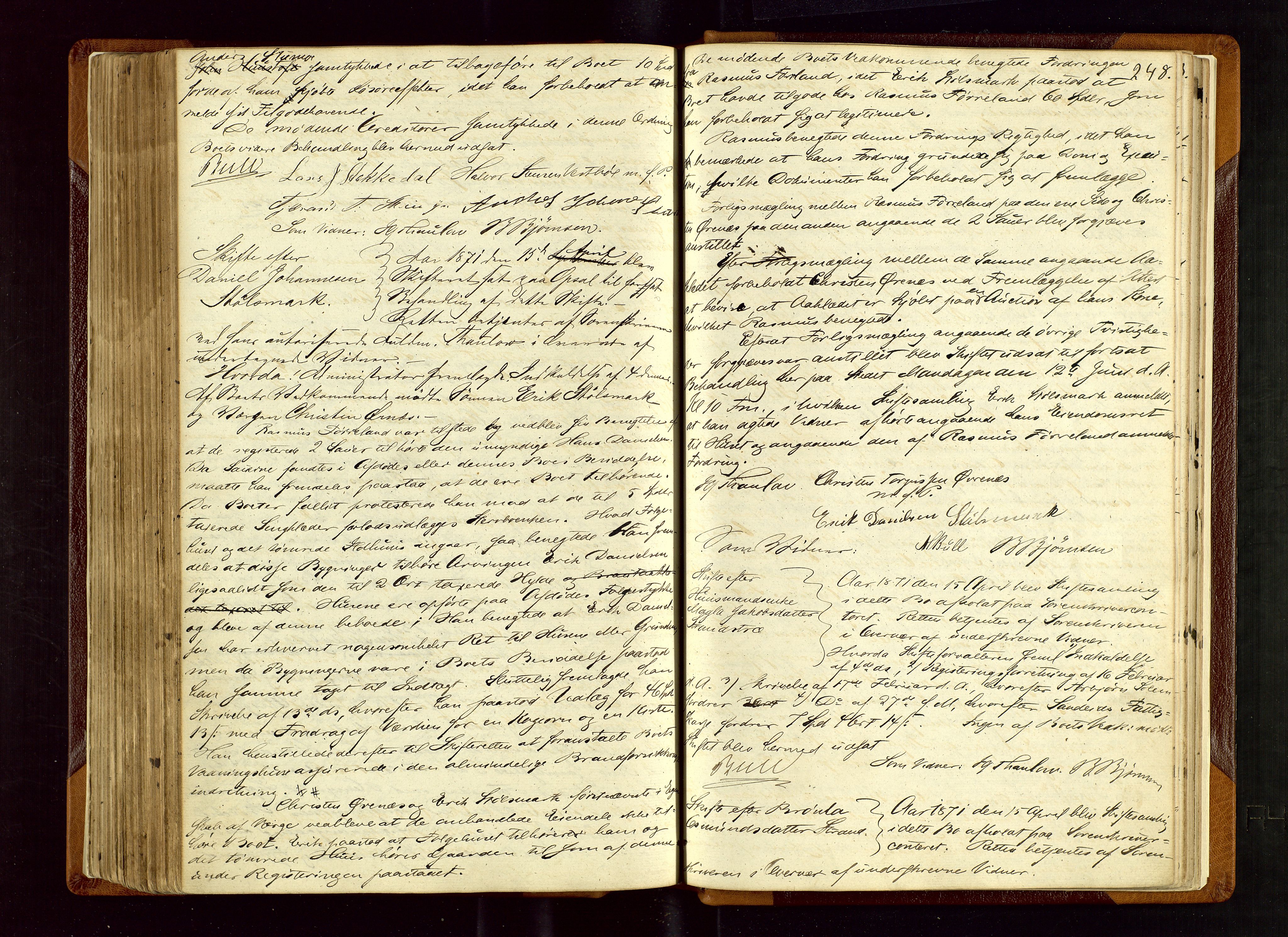 Ryfylke tingrett, AV/SAST-A-100055/001/IV/IVF/L0002: Skifteforhandlingsprotokoll A 2, 1861-1874, p. 248