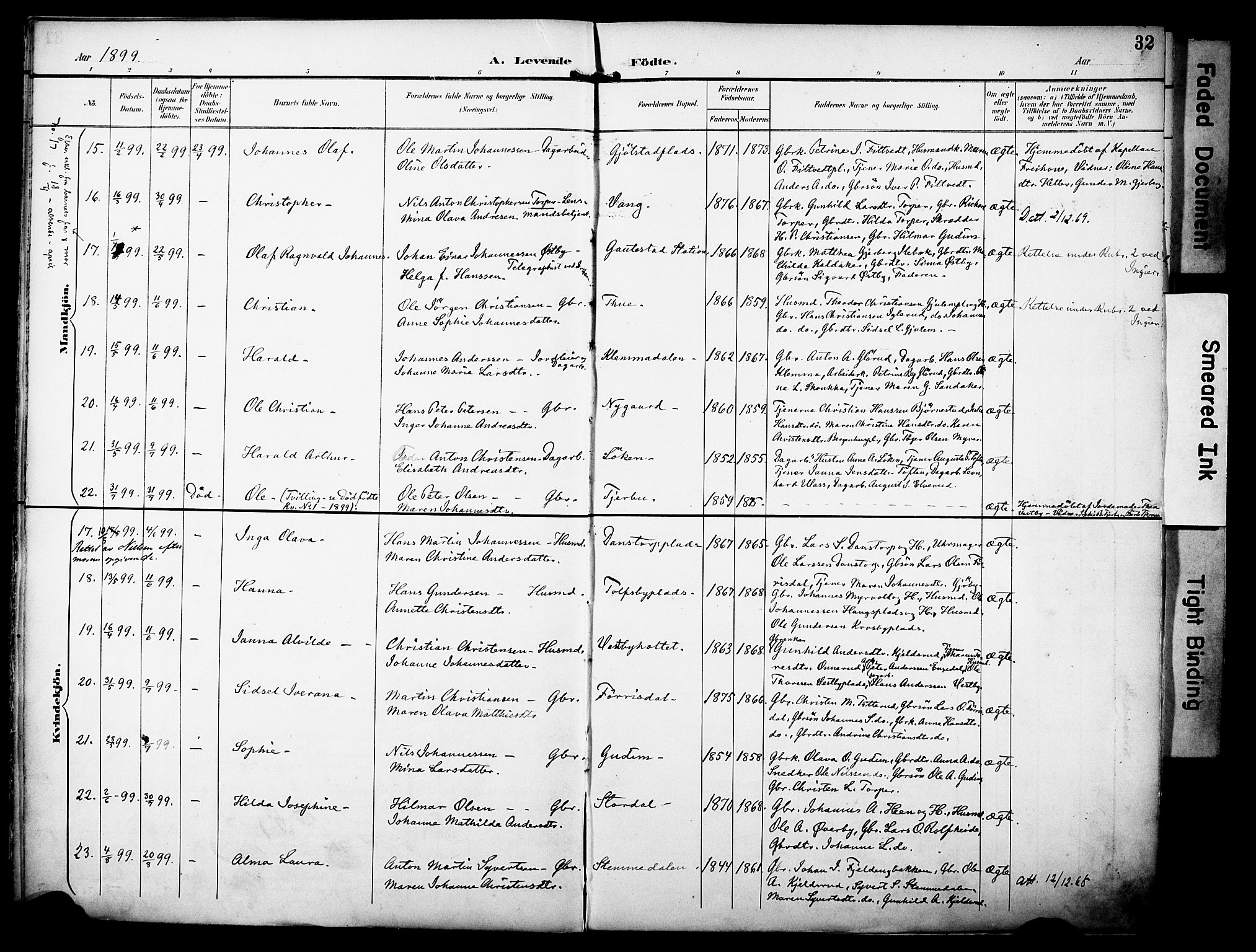 Rakkestad prestekontor Kirkebøker, AV/SAO-A-2008/F/Fa/L0013: Parish register (official) no. I 13, 1894-1908, p. 32