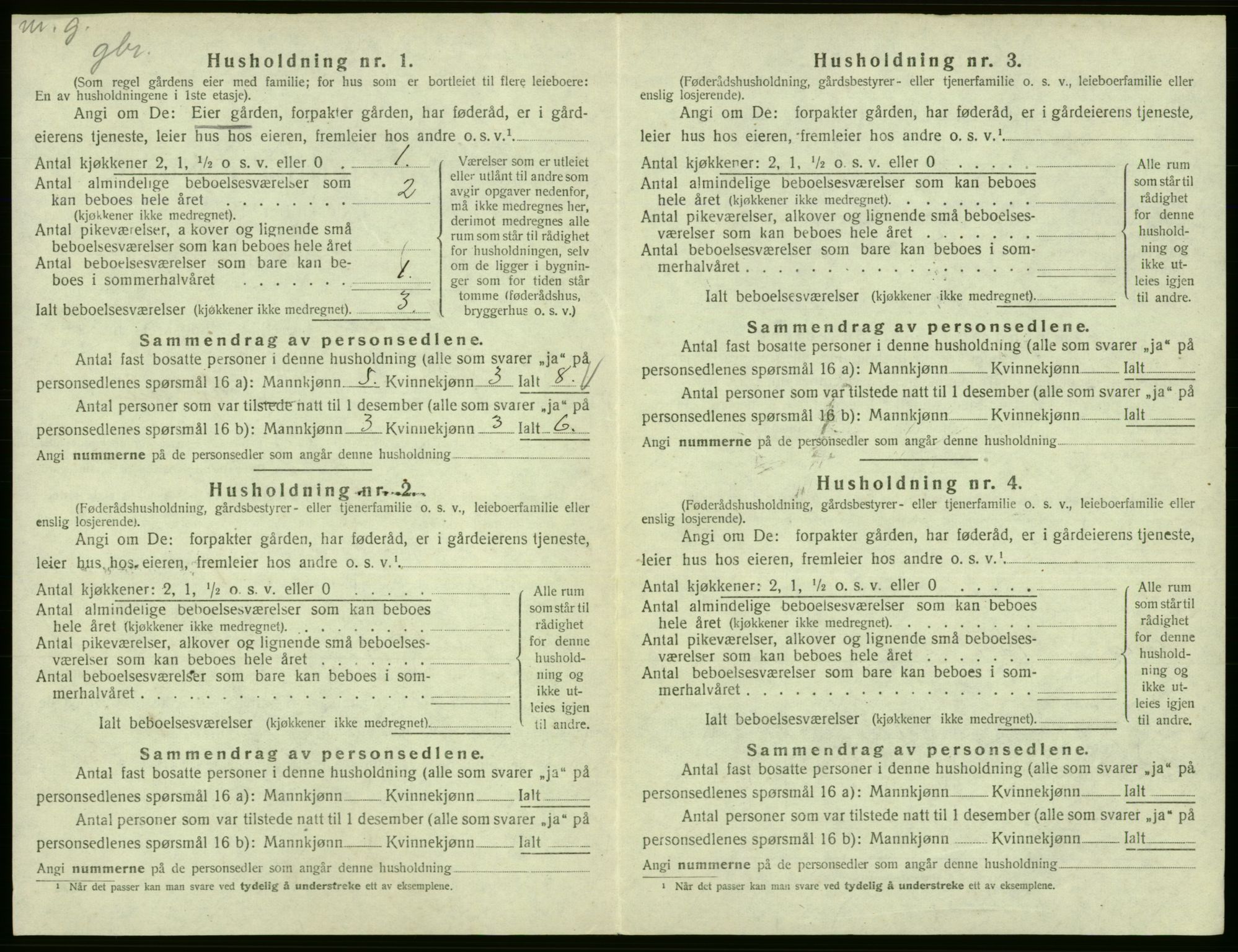 SAB, 1920 census for Fitjar, 1920, p. 722