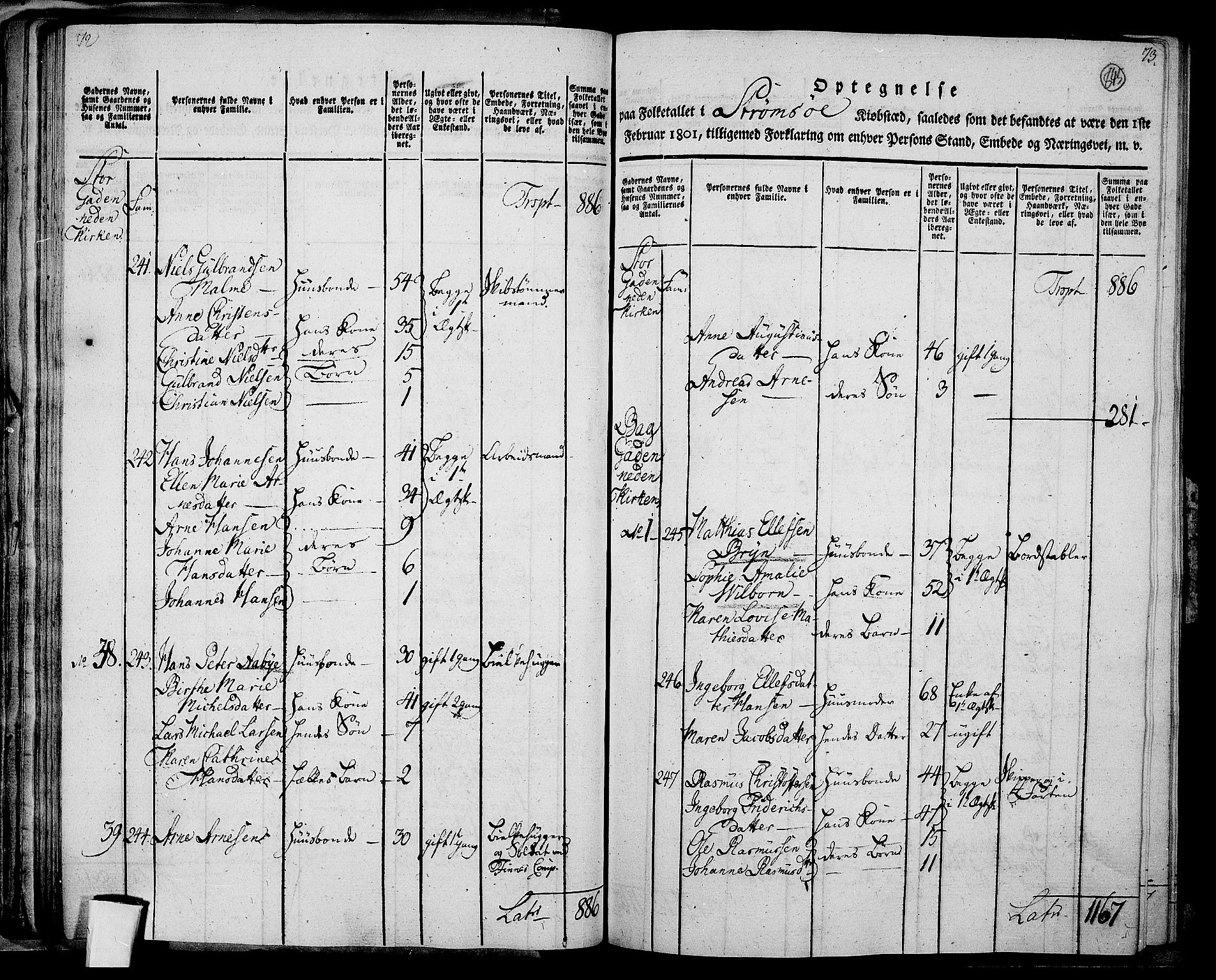 RA, 1801 census for 0602P Bragernes, 1801, p. 844b-845a