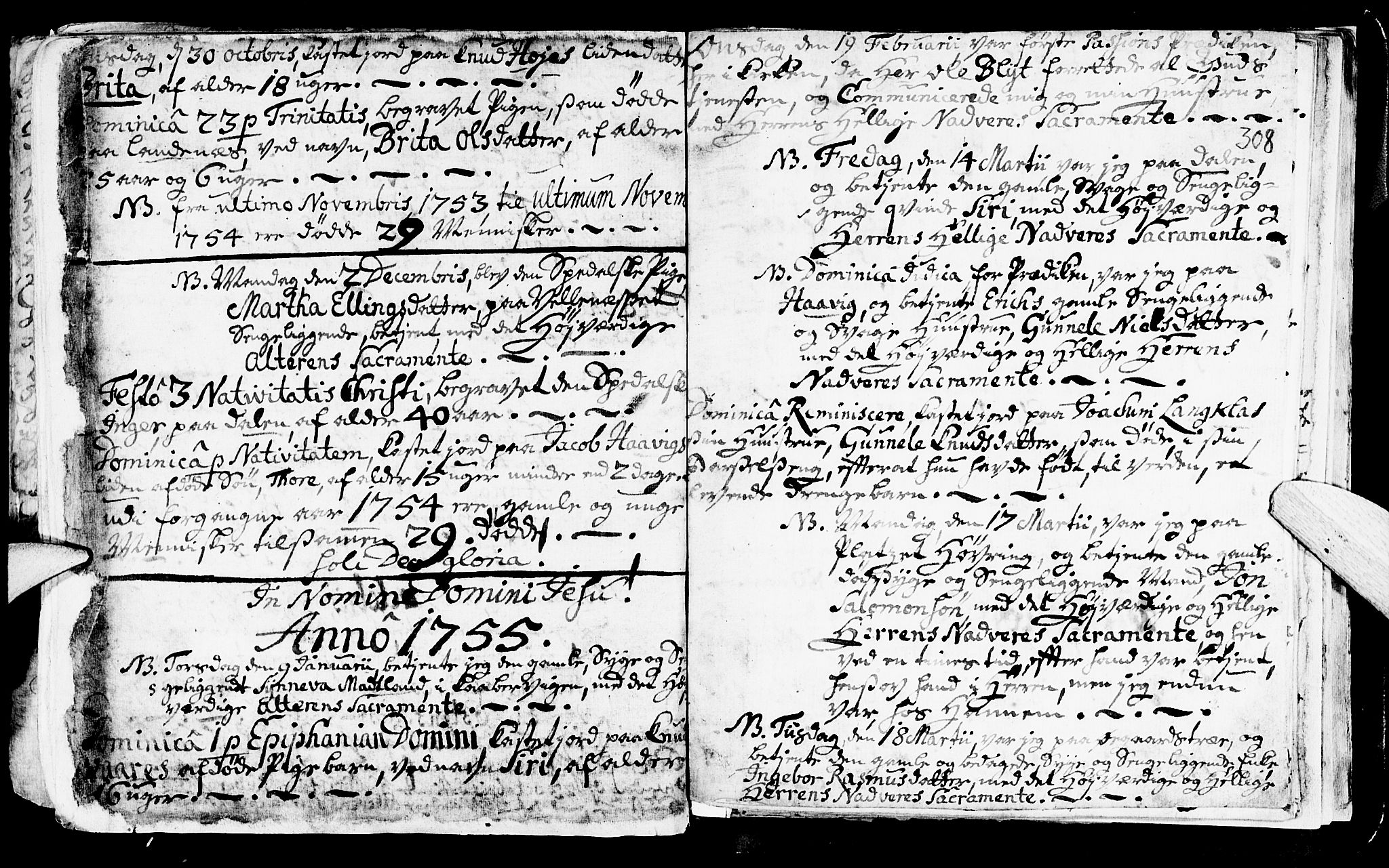 Avaldsnes sokneprestkontor, AV/SAST-A -101851/H/Ha/Haa/L0001: Parish register (official) no. A 1, 1711-1764, p. 308