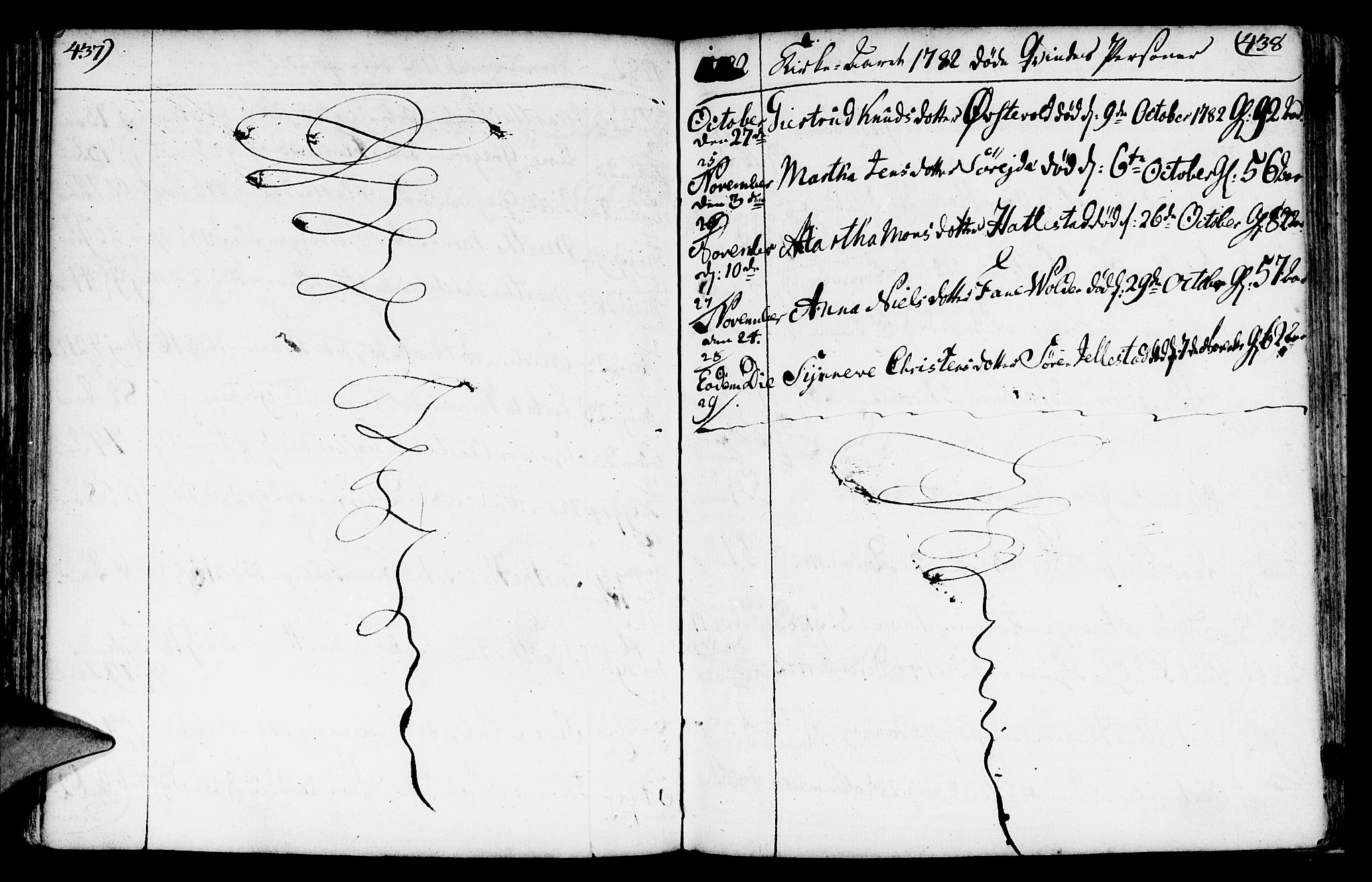 Fana Sokneprestembete, AV/SAB-A-75101/H/Haa/Haaa/L0005: Parish register (official) no. A 5, 1773-1799, p. 437-438