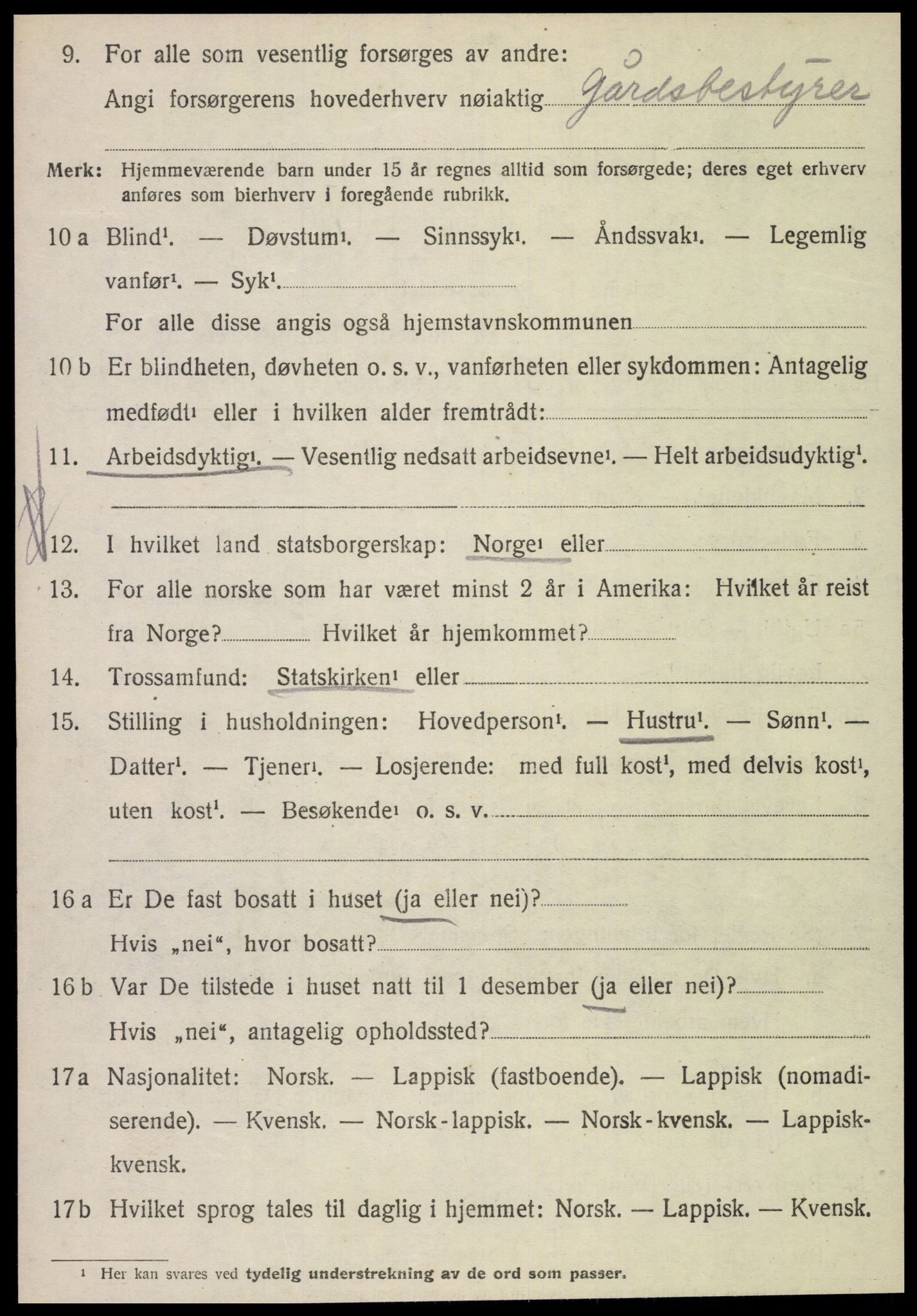 SAT, 1920 census for Fosnes, 1920, p. 714