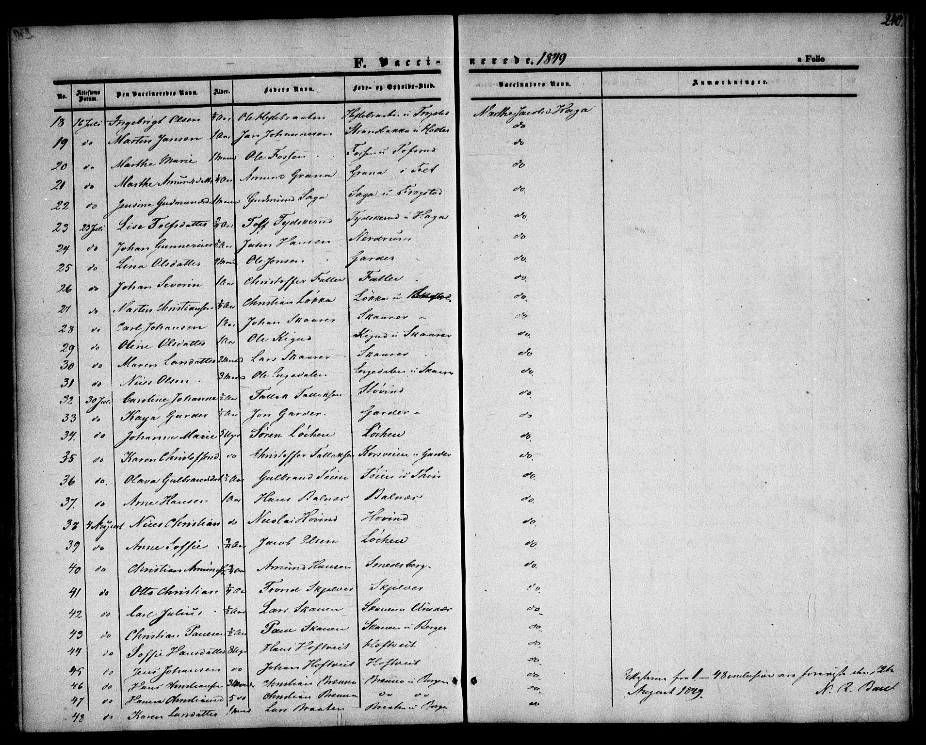 Fet prestekontor Kirkebøker, AV/SAO-A-10370a/F/Fa/L0010: Parish register (official) no. I 10, 1847-1859, p. 240