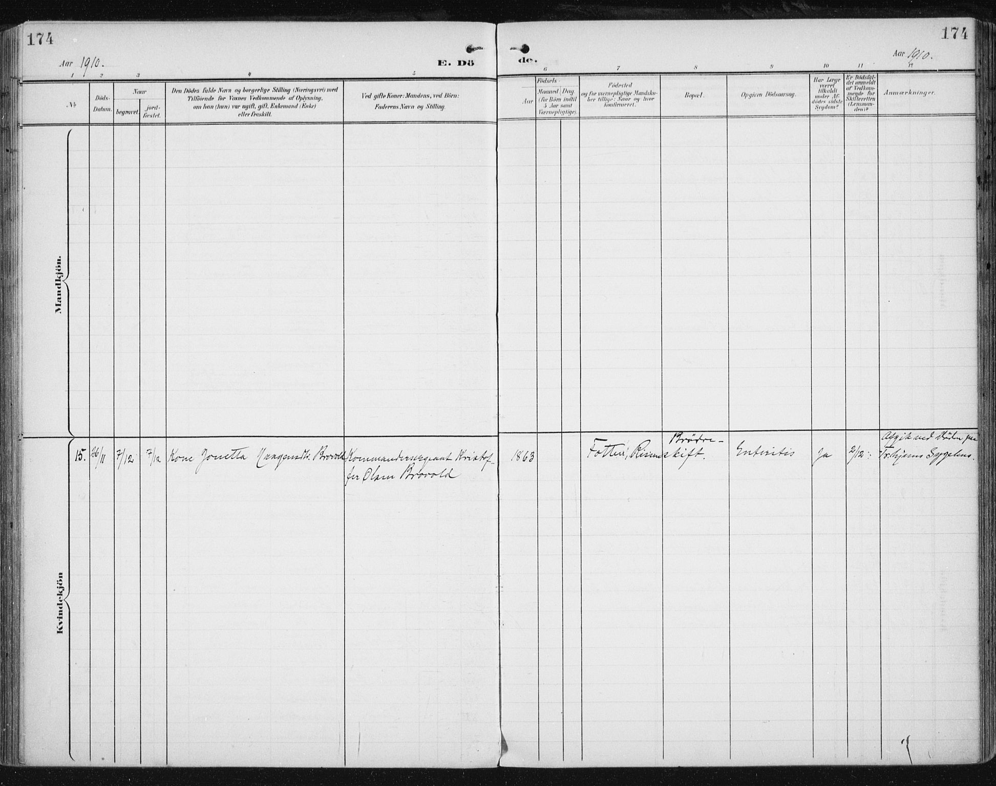 Ministerialprotokoller, klokkerbøker og fødselsregistre - Sør-Trøndelag, SAT/A-1456/646/L0616: Parish register (official) no. 646A14, 1900-1918, p. 174