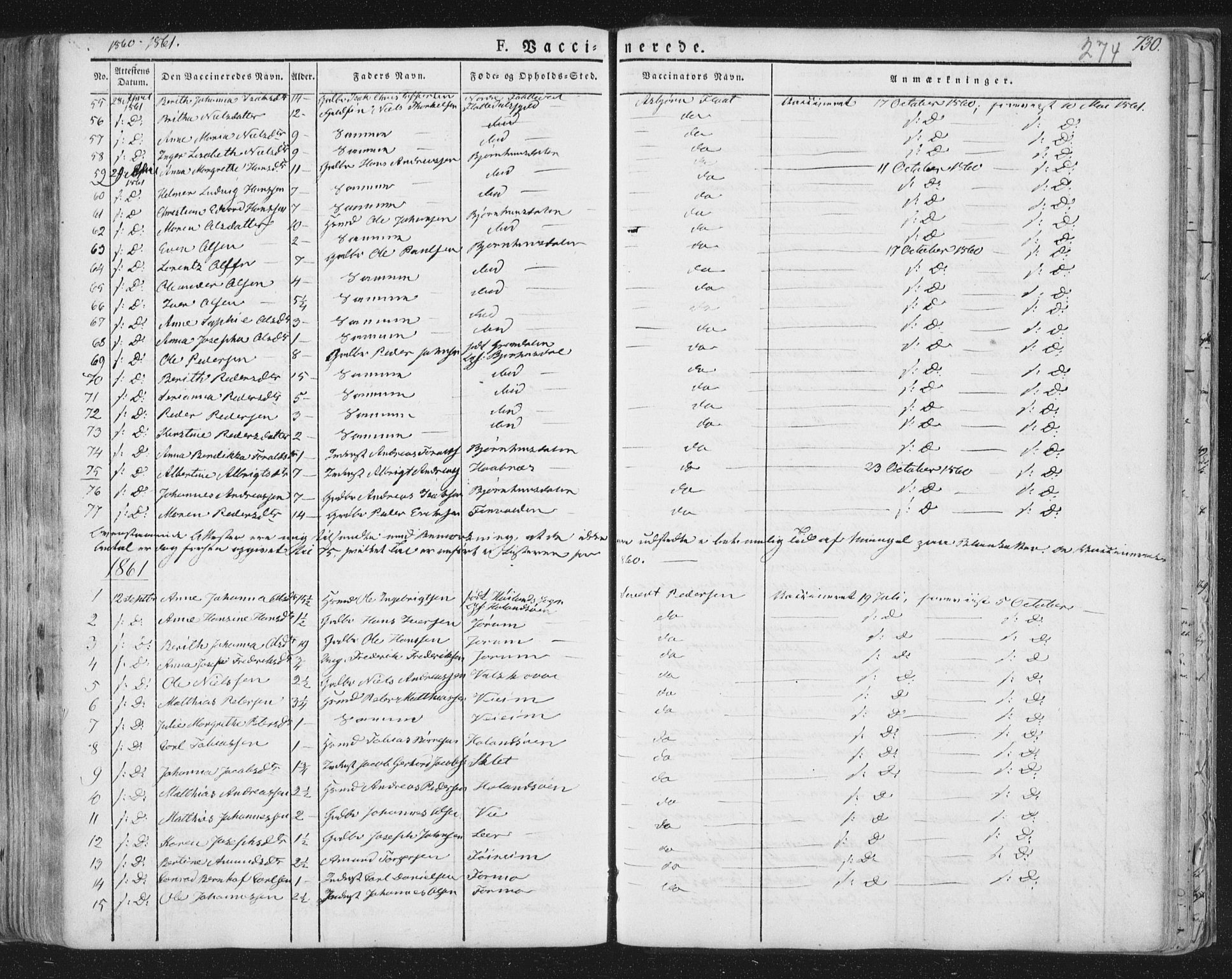 Ministerialprotokoller, klokkerbøker og fødselsregistre - Nord-Trøndelag, SAT/A-1458/758/L0513: Parish register (official) no. 758A02 /1, 1839-1868, p. 274