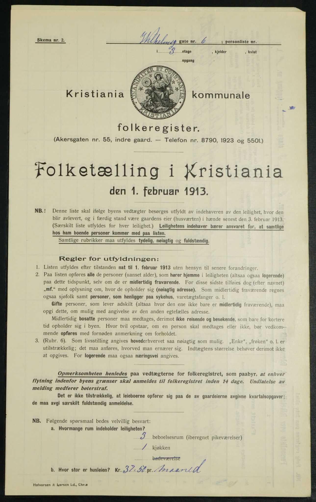 OBA, Municipal Census 1913 for Kristiania, 1913, p. 128146