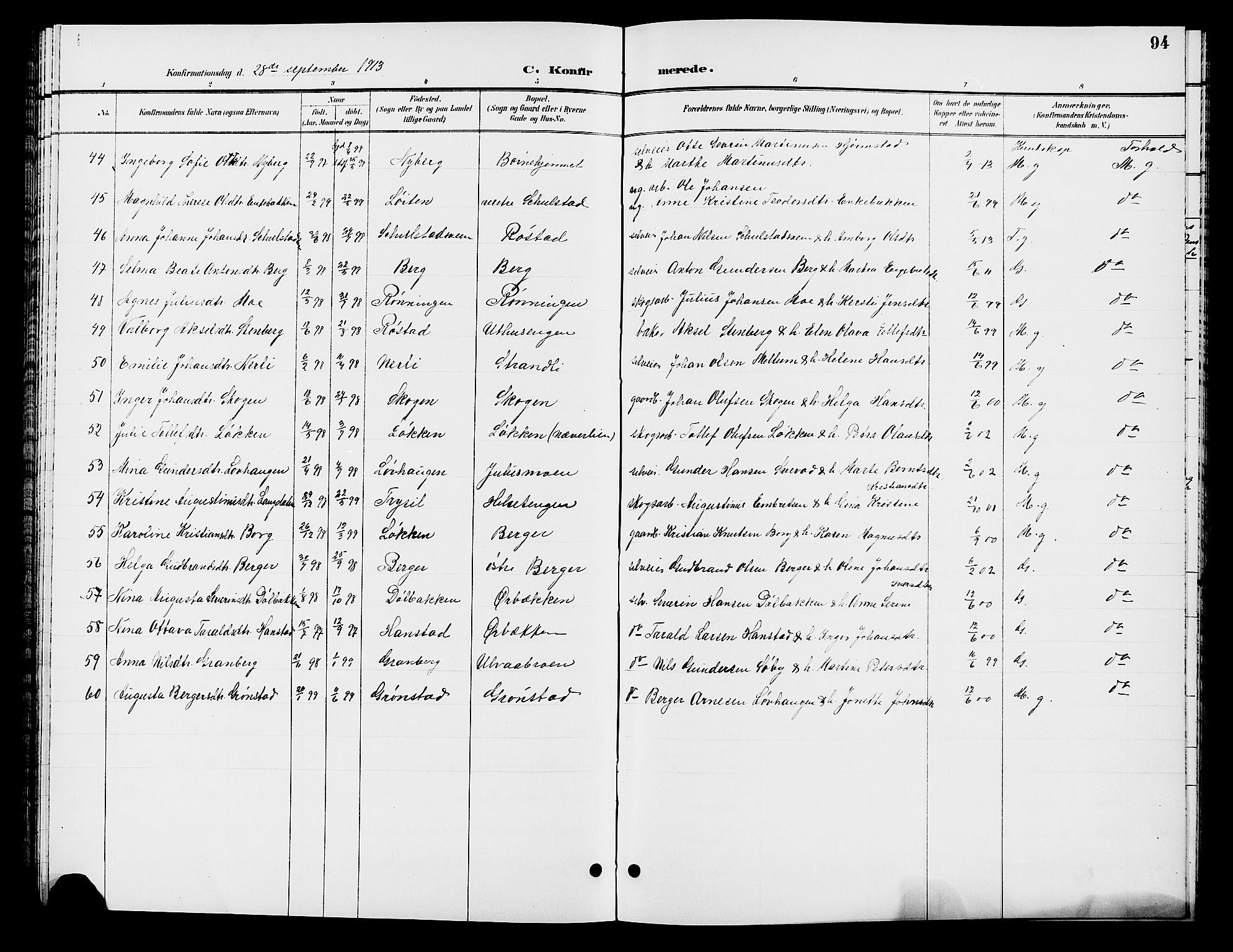 Elverum prestekontor, SAH/PREST-044/H/Ha/Hab/L0007: Parish register (copy) no. 7, 1896-1914, p. 94