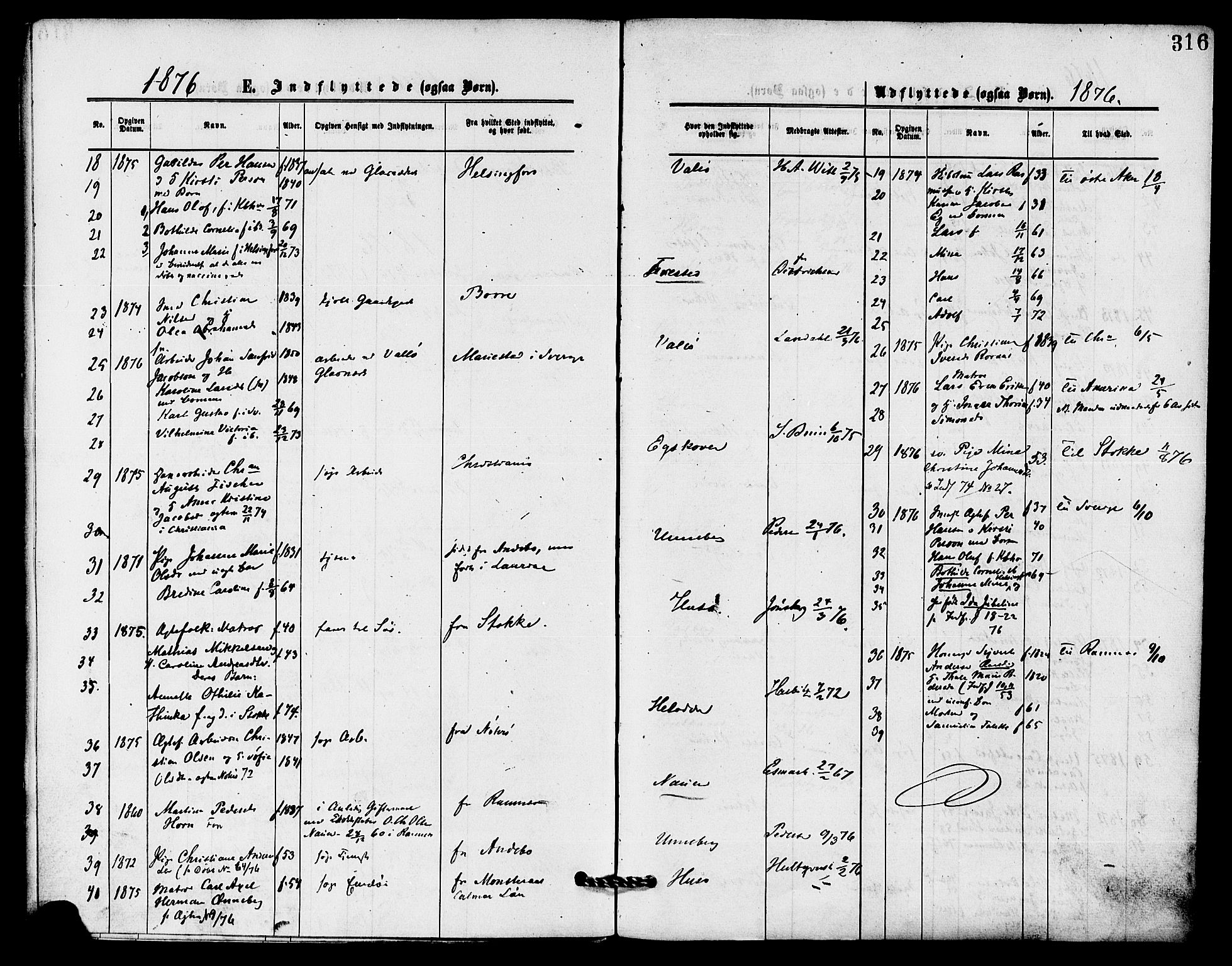 Sem kirkebøker, AV/SAKO-A-5/F/Fa/L0009: Parish register (official) no. I 9, 1874-1877, p. 316