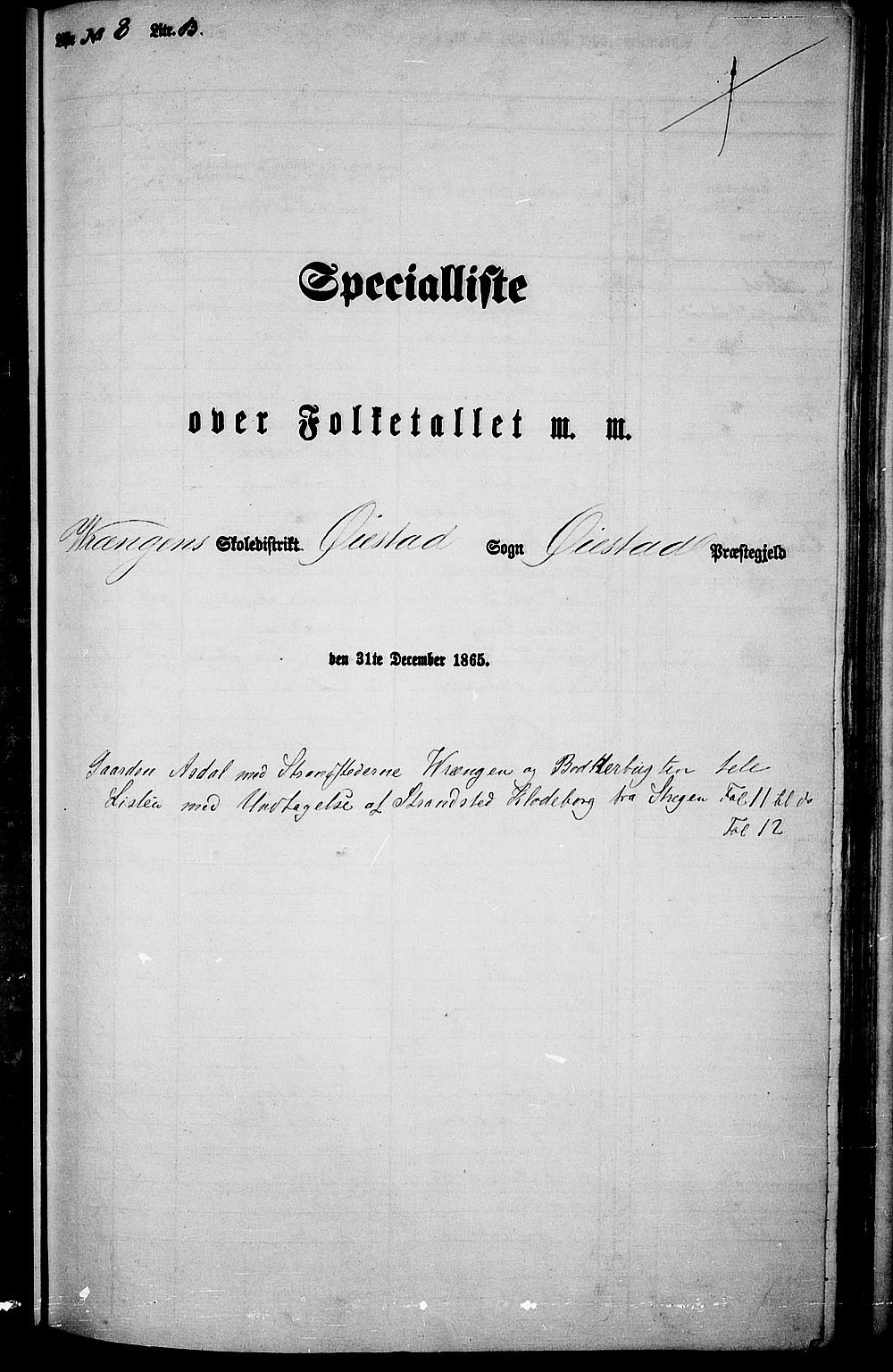 RA, 1865 census for Øyestad, 1865, p. 131