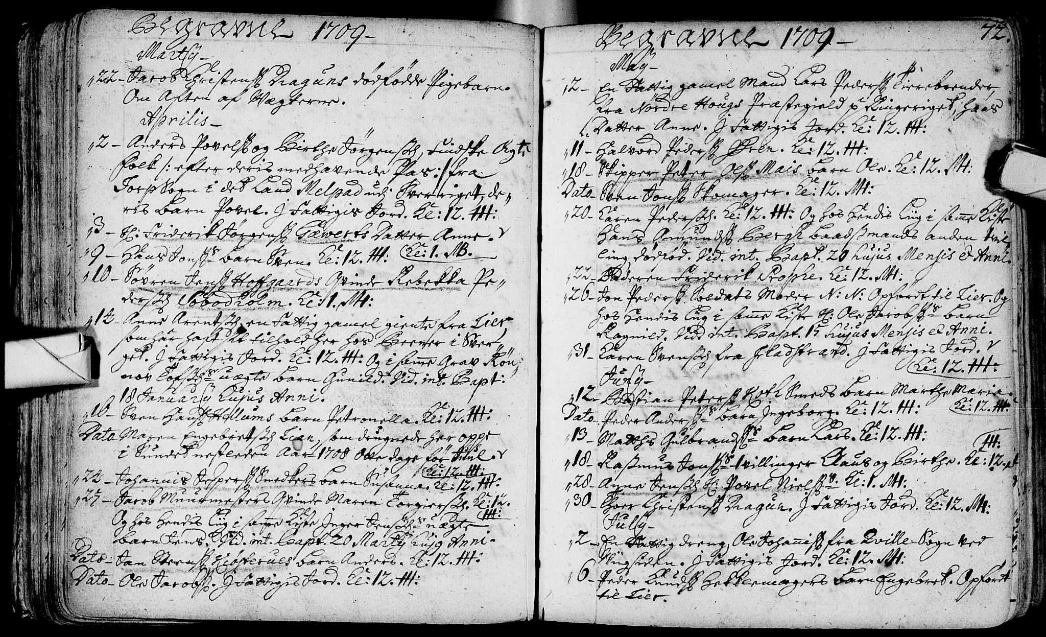 Bragernes kirkebøker, SAKO/A-6/F/Fa/L0003: Parish register (official) no. I 3, 1706-1734, p. 72