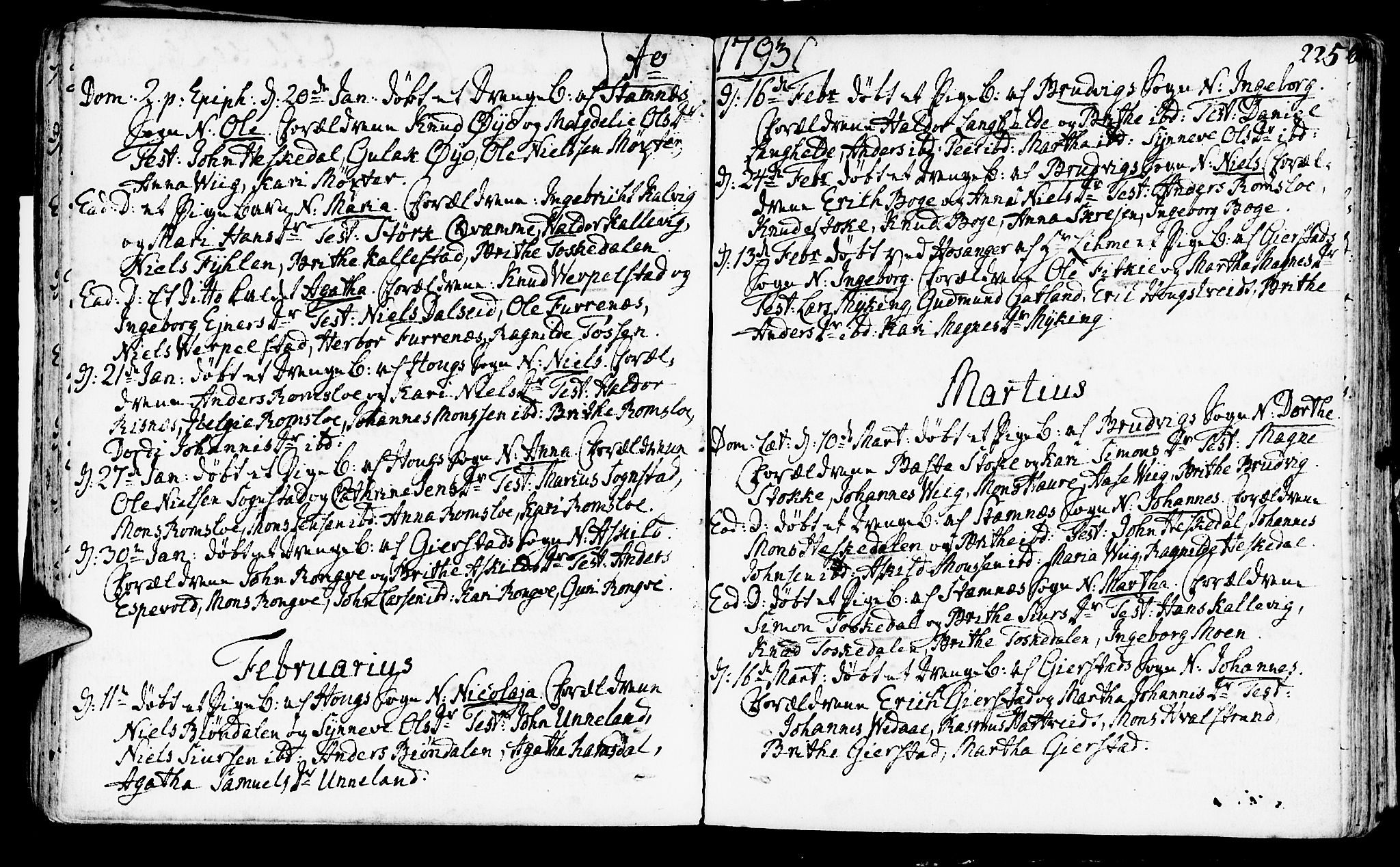 Haus sokneprestembete, AV/SAB-A-75601/H/Haa: Parish register (official) no. A 10, 1782-1796, p. 225