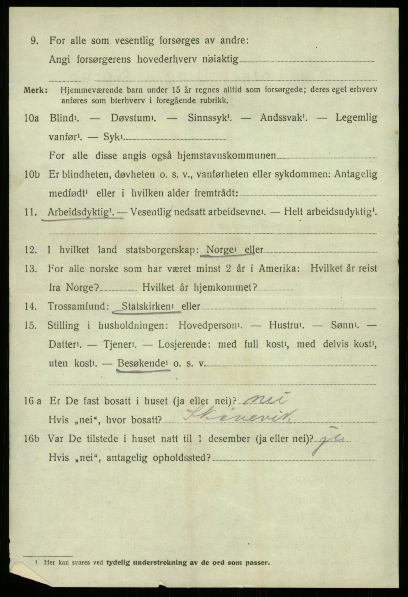 SAB, 1920 census for Odda, 1920, p. 4874