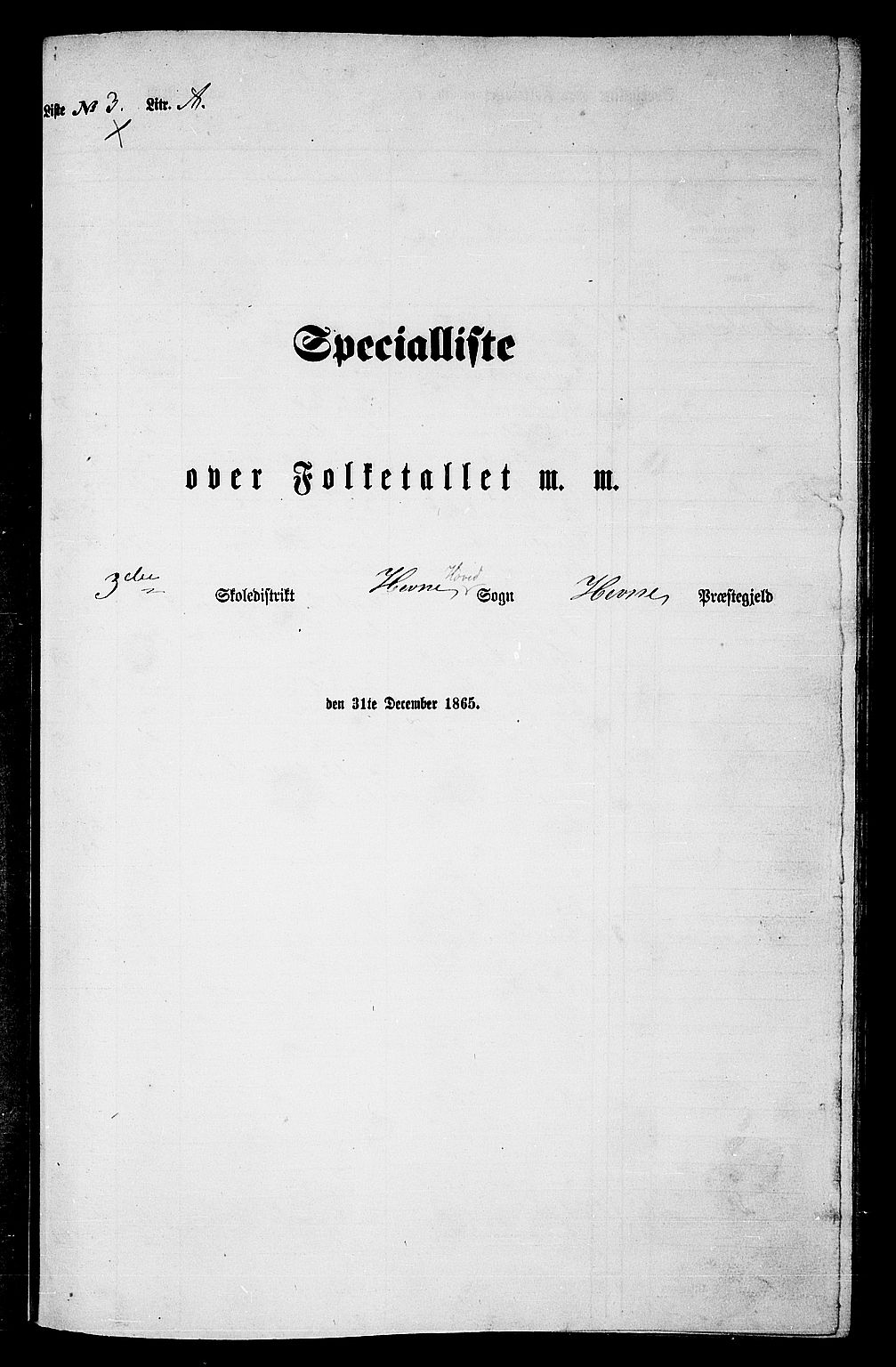 RA, 1865 census for Hemne, 1865, p. 58