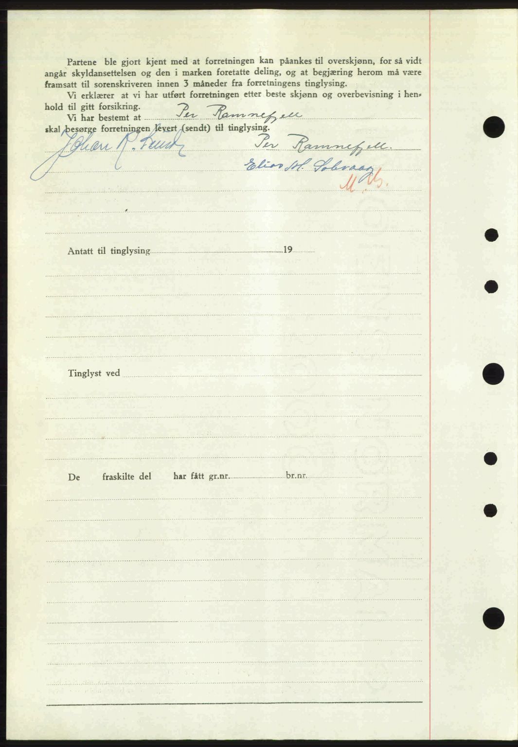 Nordre Sunnmøre sorenskriveri, AV/SAT-A-0006/1/2/2C/2Ca: Mortgage book no. A24, 1947-1947, Diary no: : 827/1947